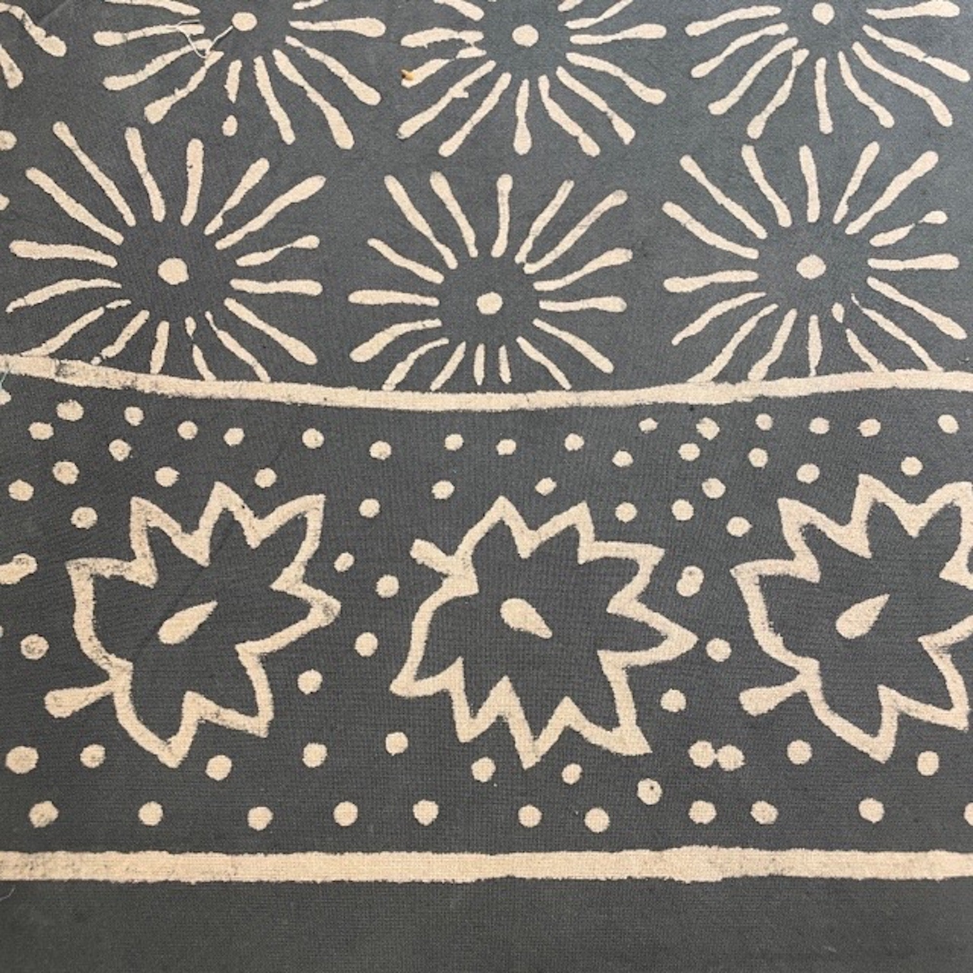 Queen Grey Block Print Bedcover Collection - Vintage India NYC