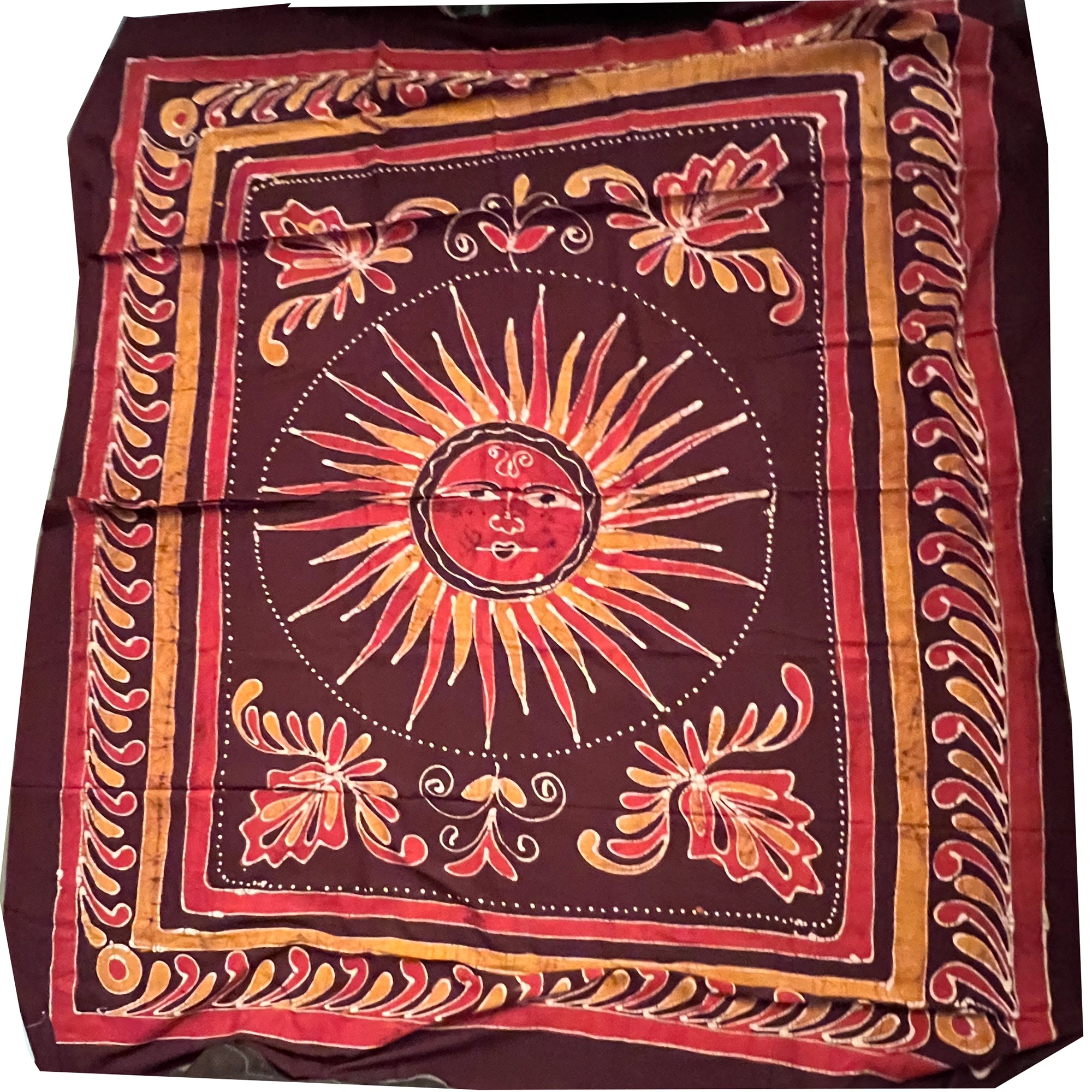 Sun Batik Bed Cover/Wall Hanging - Vintage India NYC