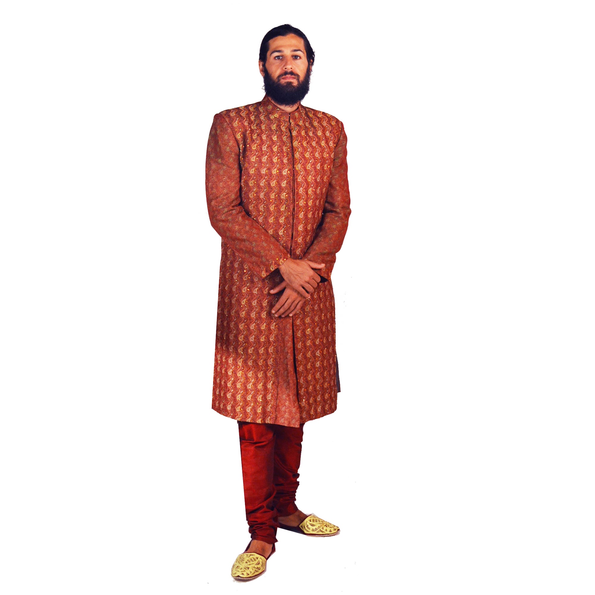 Vintage Light Maroon Sherwani - Vintage India NYC