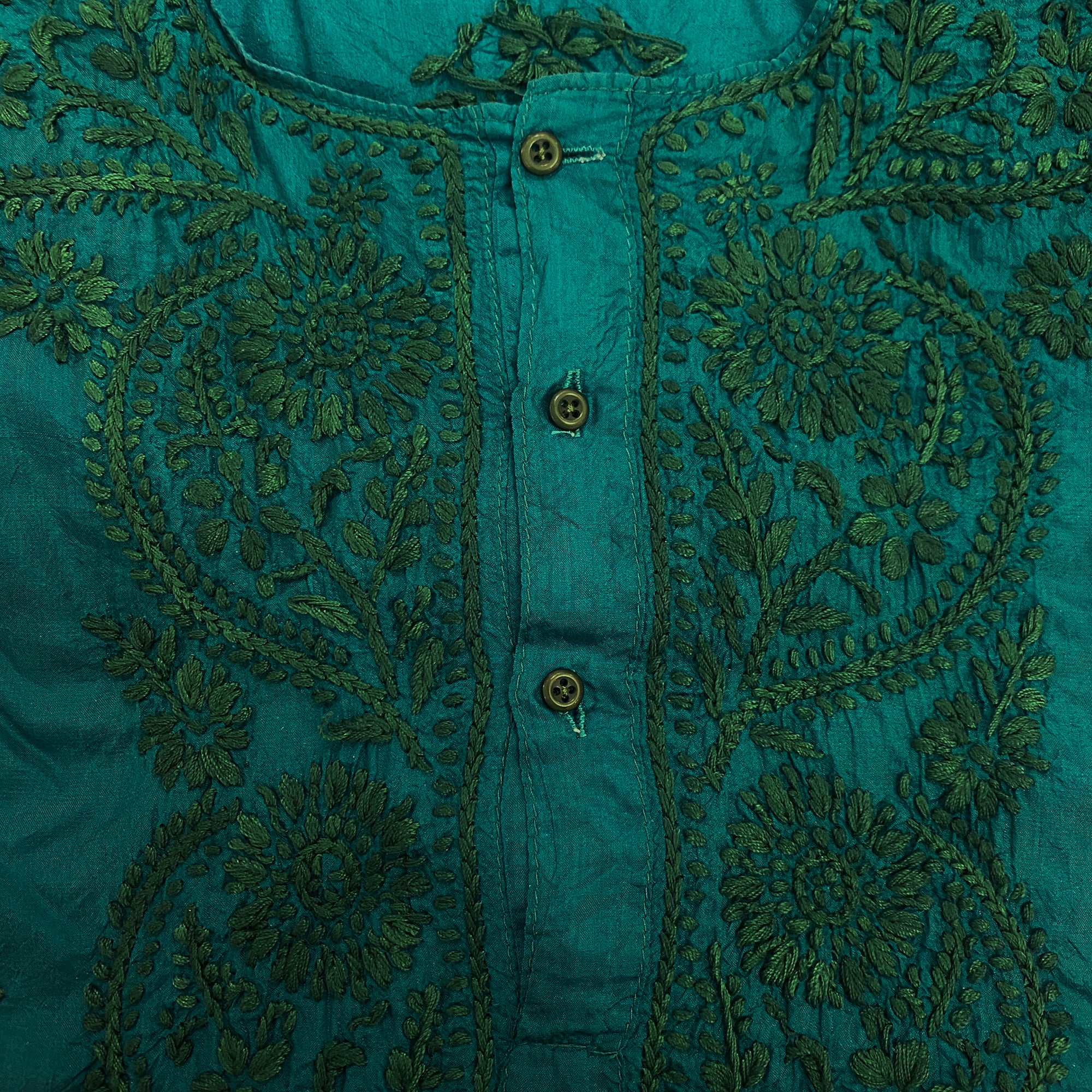 VJM Silk Heavywork Chikan Kurtas - Vintage India NYC