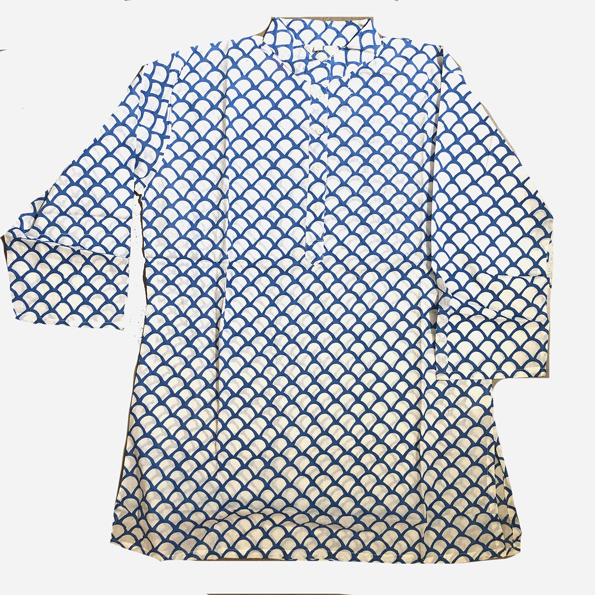 VR Blue Scallop Kurti - Vintage India NYC