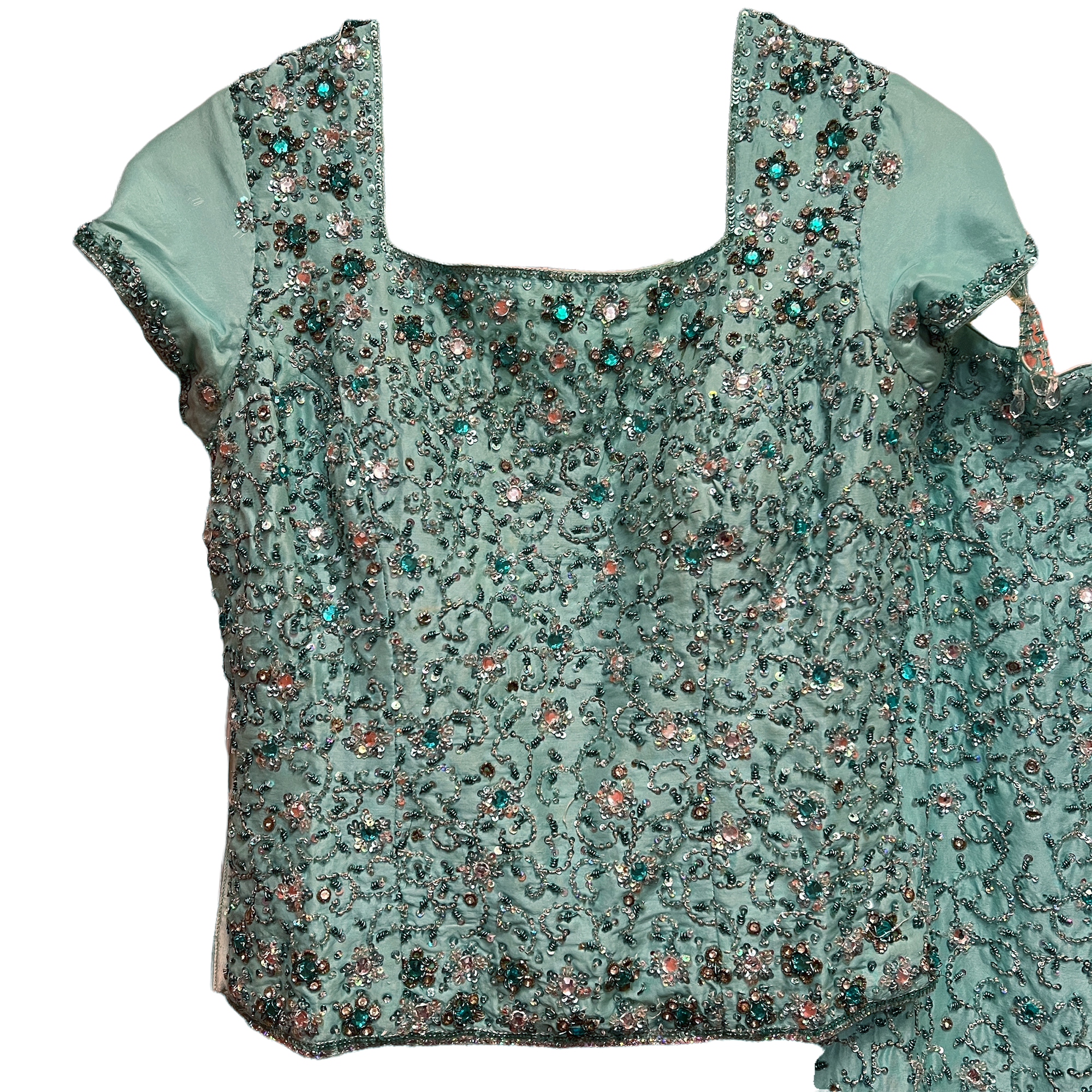 Vintage Mint Blue Lehenga Set - Vintage India NYC