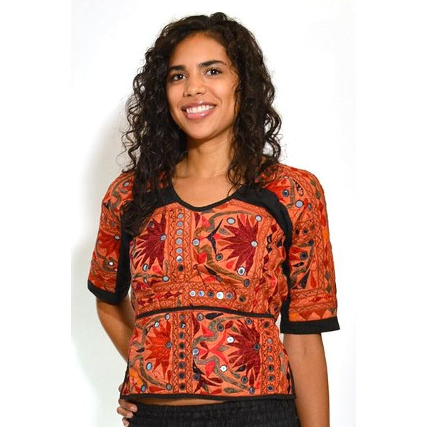 Vintage Handmade Mirror Crop Top - Vintage India NYC