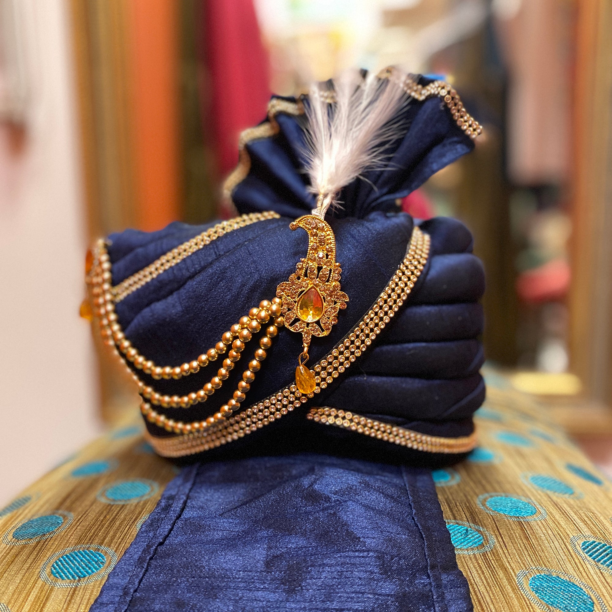 YD Navy Pagadi Turban - Vintage India NYC