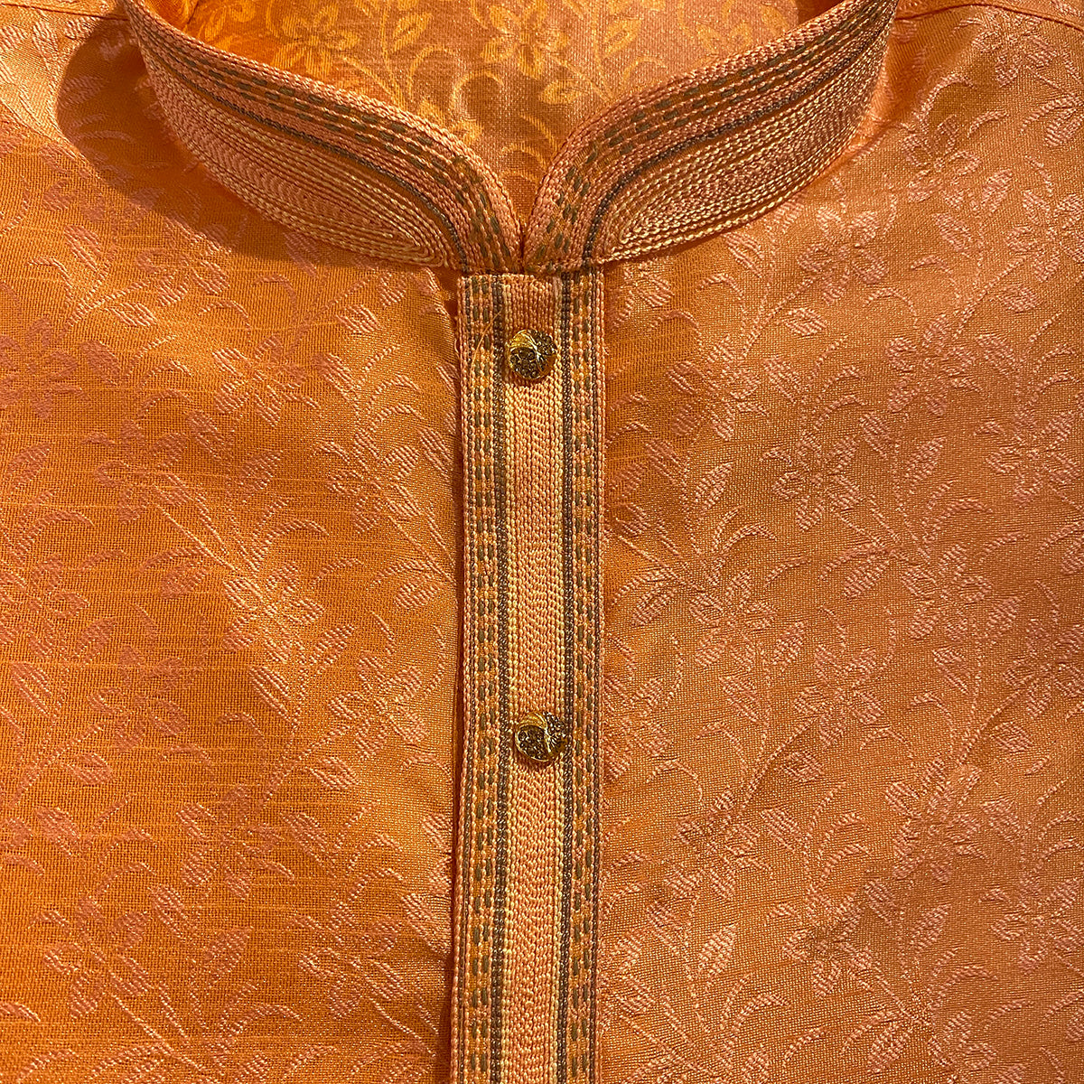 YD Peach Floral Kurta - Vintage India NYC