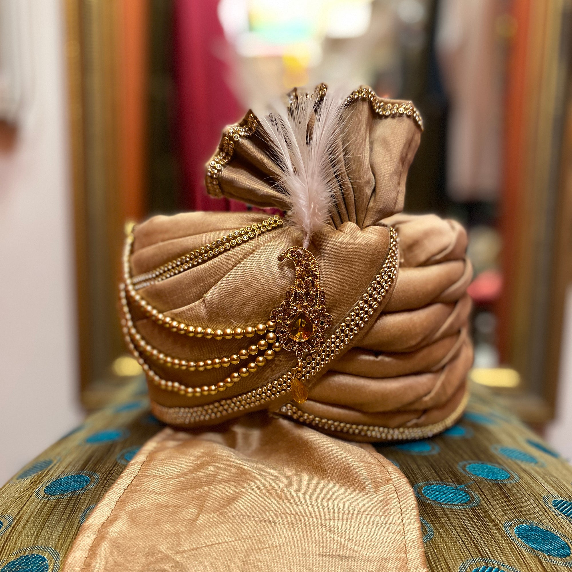 YD Gold  Pagadi Turban - Vintage India NYC