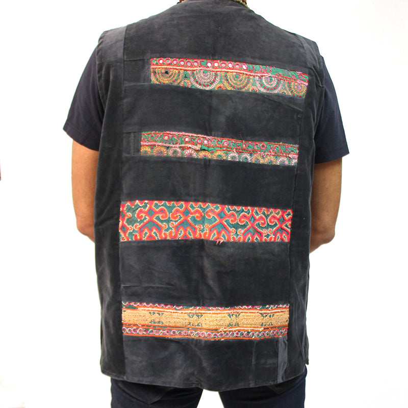 DB Afghani Velvet Smoking Vest - Vintage India NYC