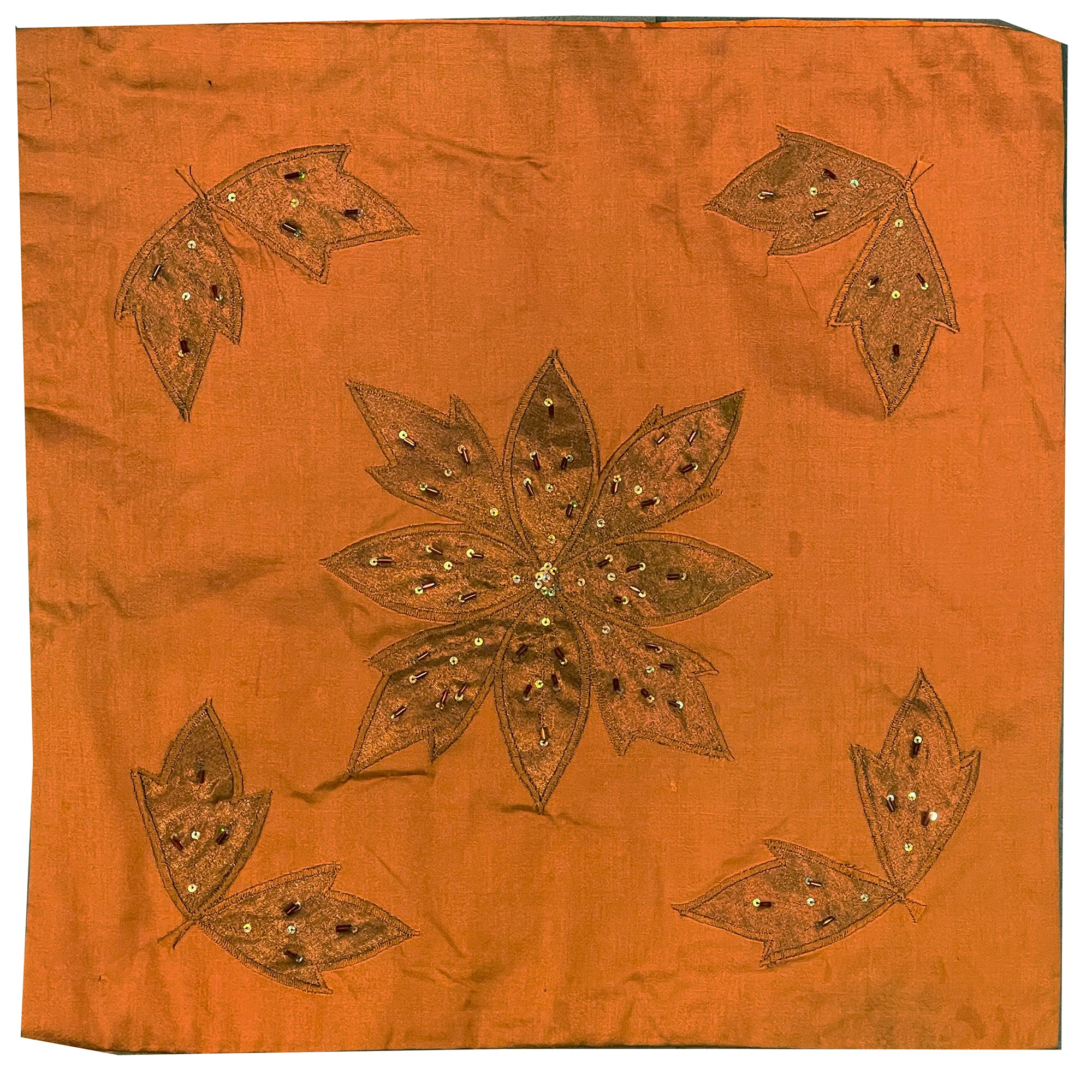 Embroidered Flower Pillow Covers- 2 Colors - Vintage India NYC
