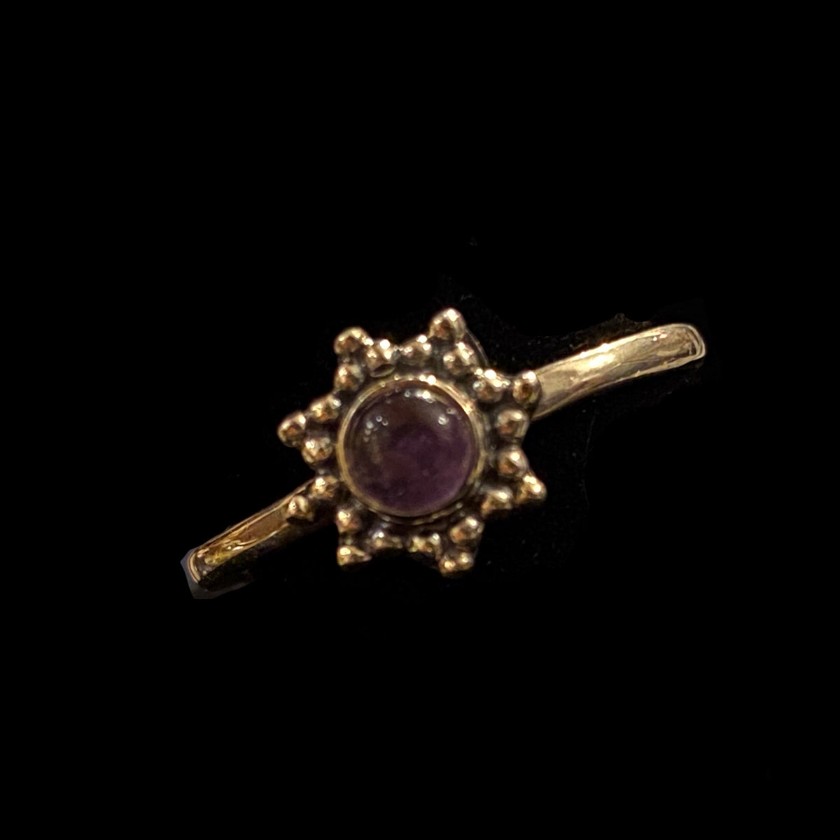 Amethyst Star Ring-Size 7 - Vintage India NYC