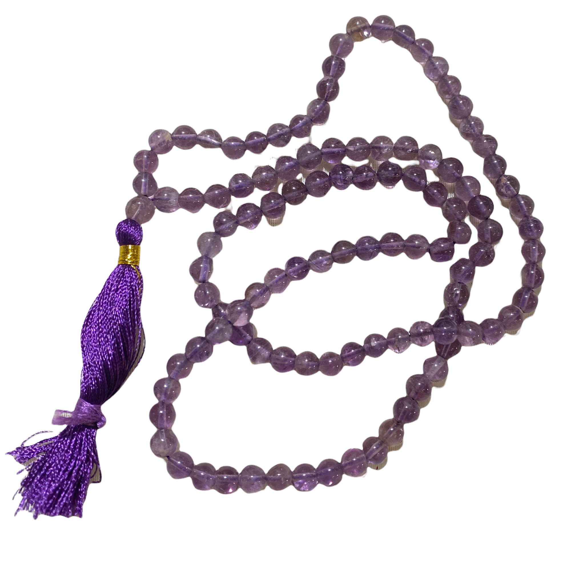 108 Bead Amethyst Mala - Vintage India NYC