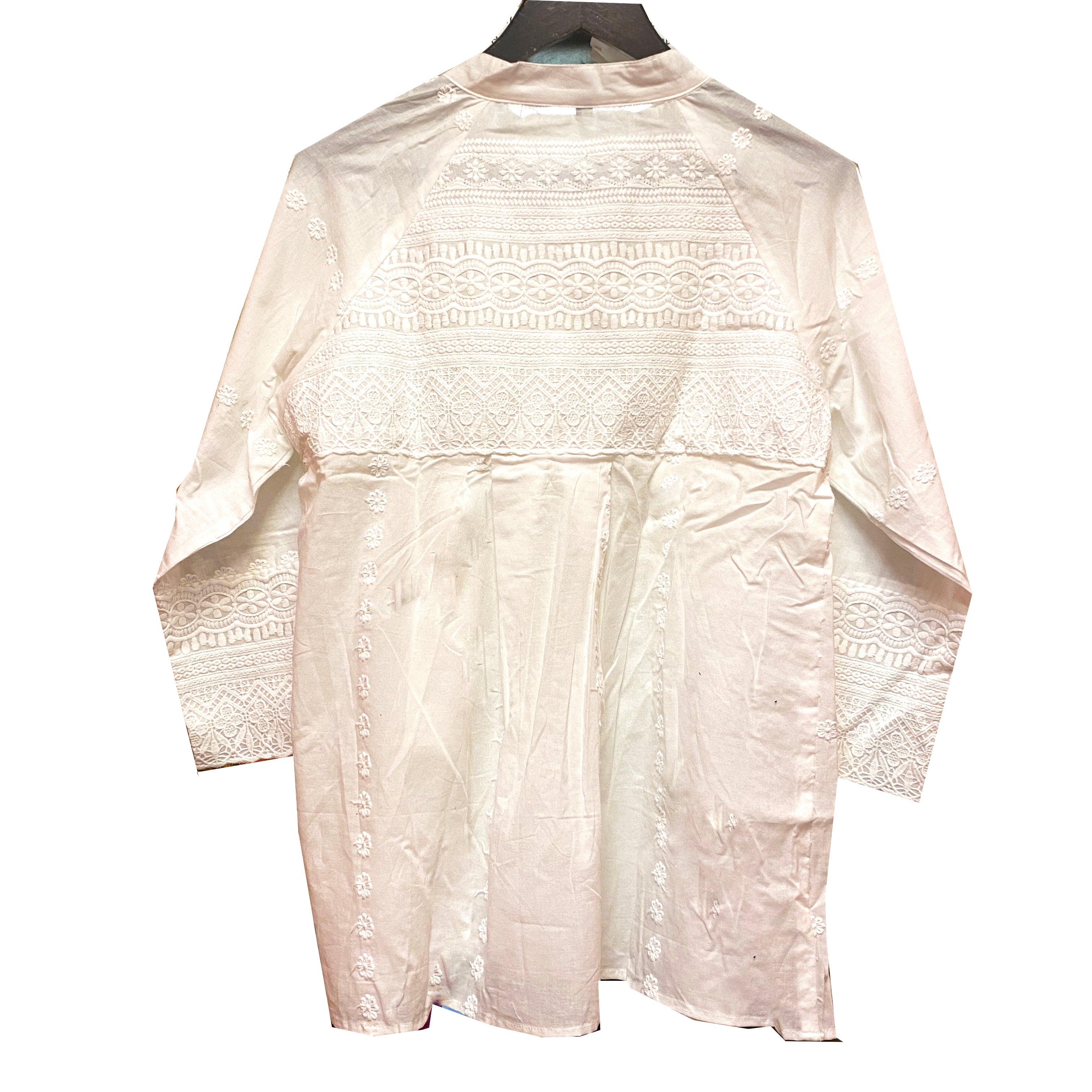 Side tie White Cotton Blouse - Vintage India NYC