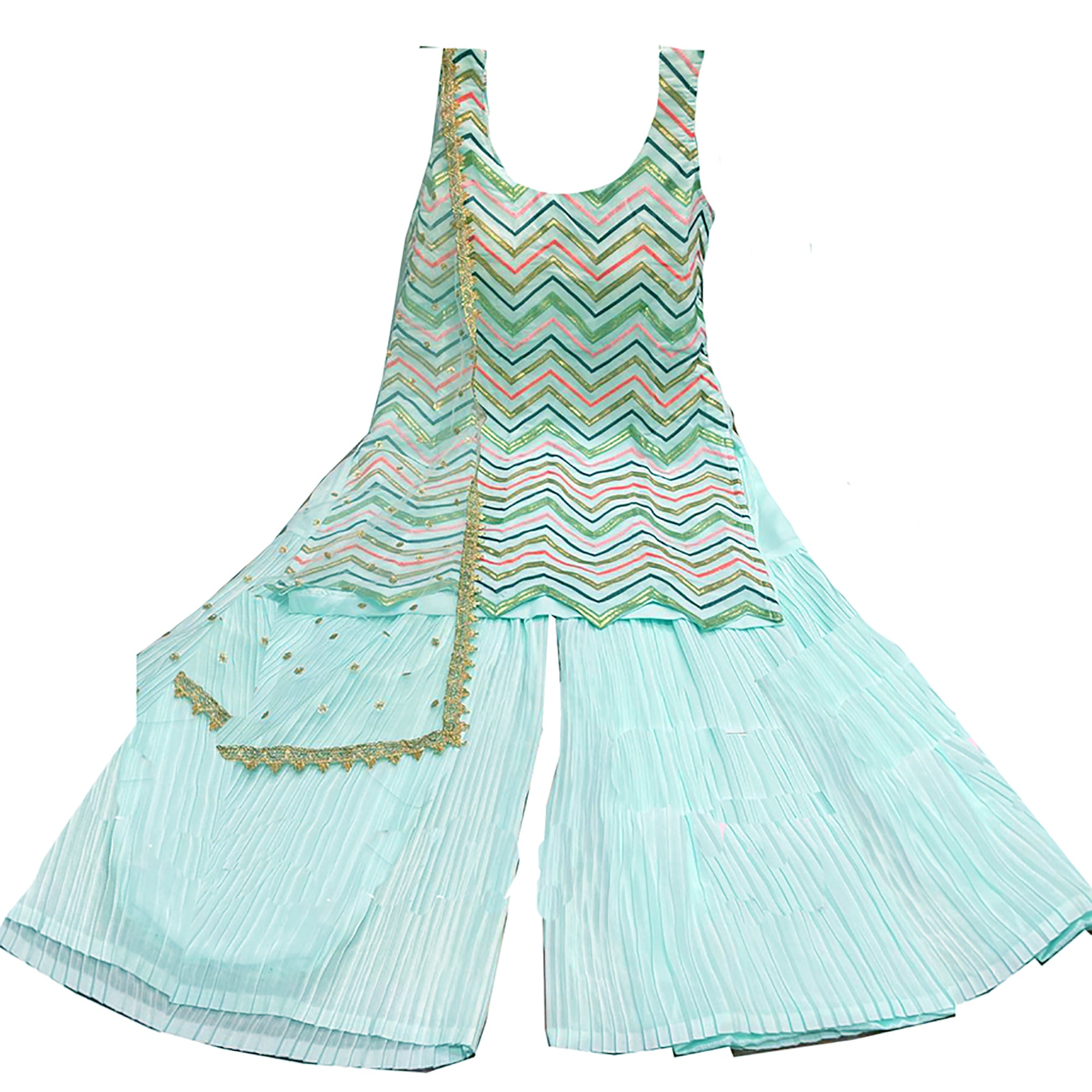 SH Zig Zag Sharara Set-2 Colors - Vintage India NYC