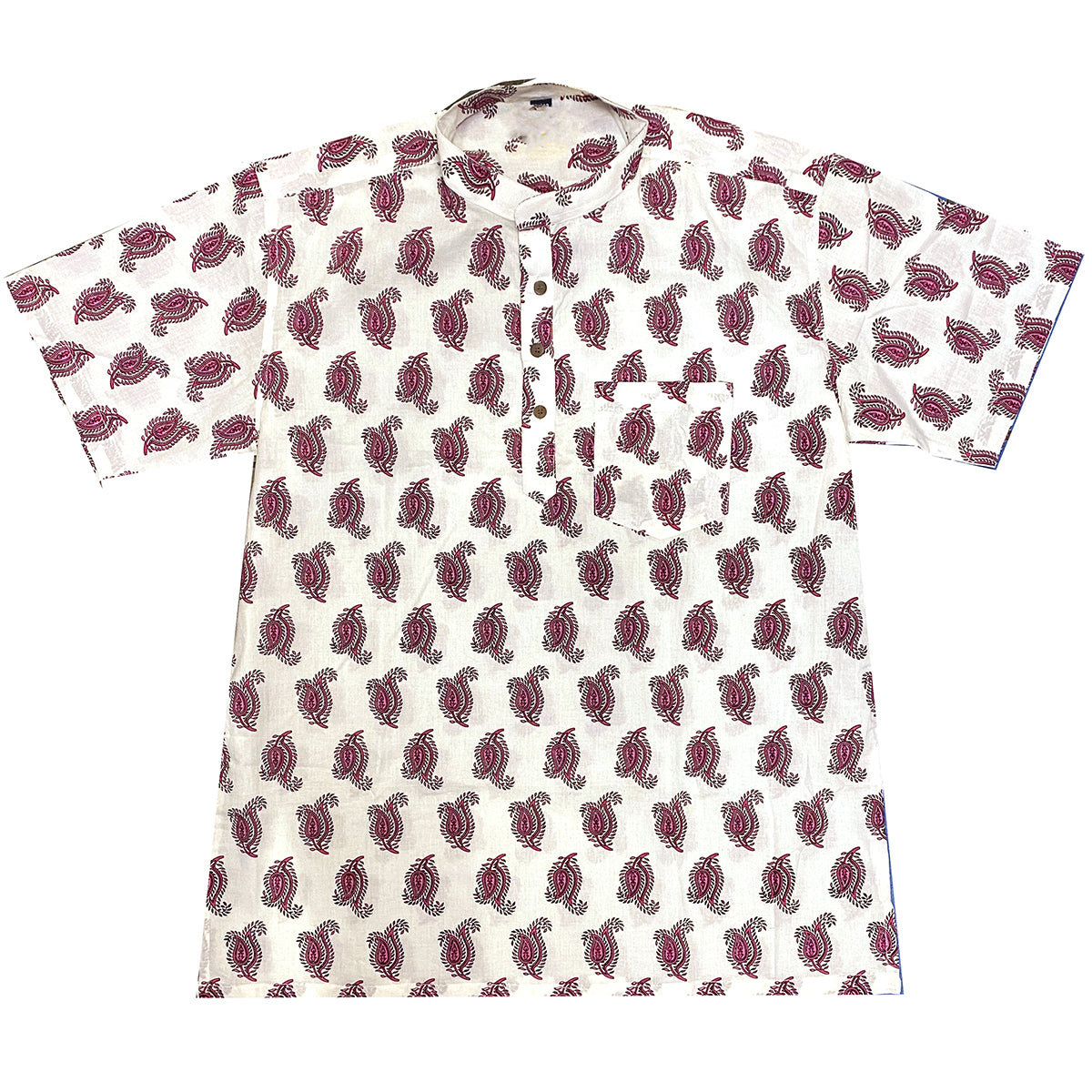 AR Mens Block Print Short Kurta - Vintage India NYC