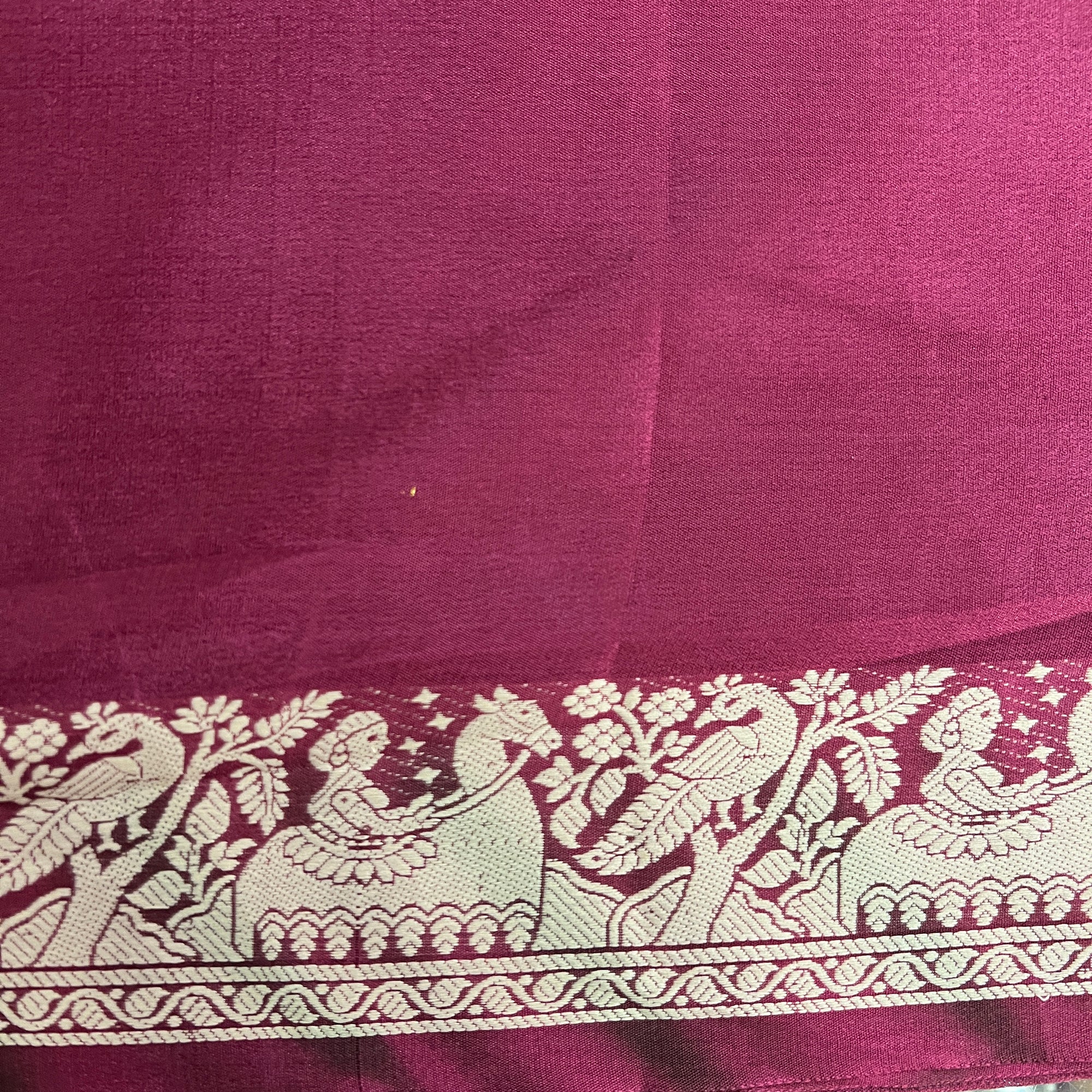 Vintage Maroon Baluchari Saree - Vintage India NYC