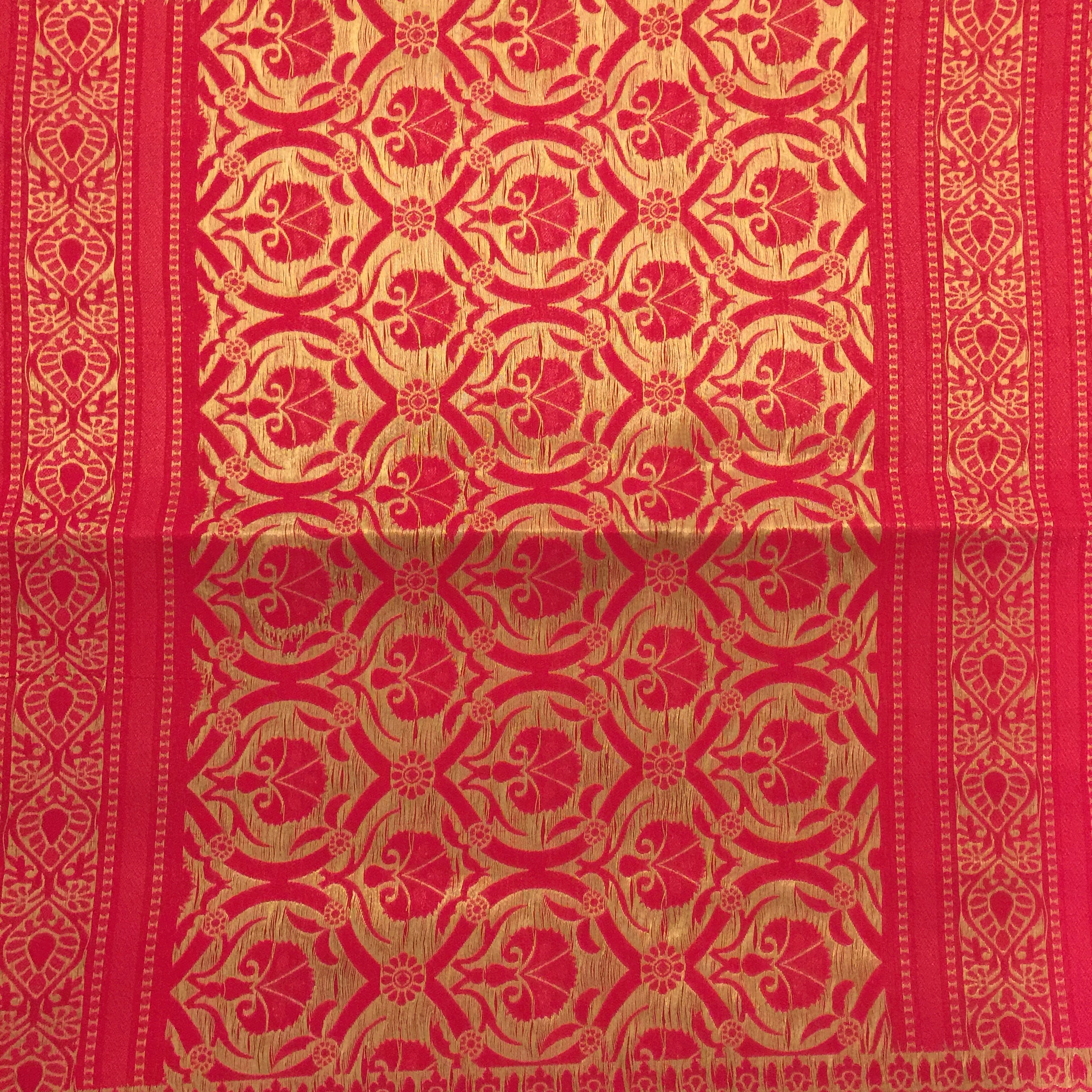 Red Banarasi Dupatta 7894 - Vintage India NYC