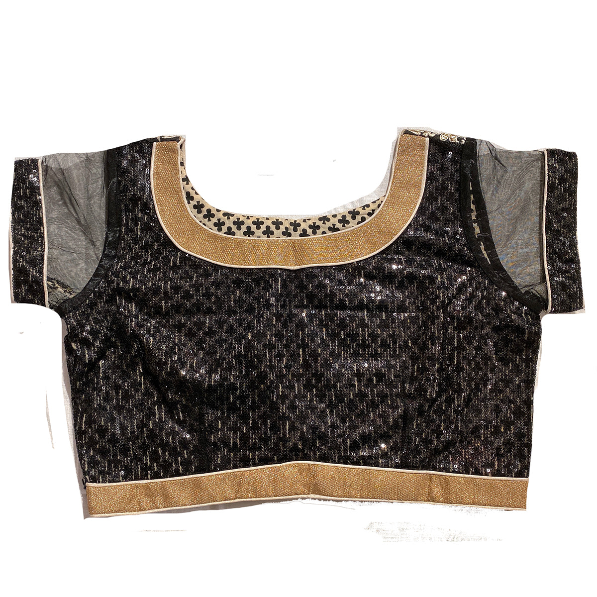 Black & Gold Choli Blouse - Vintage India NYC