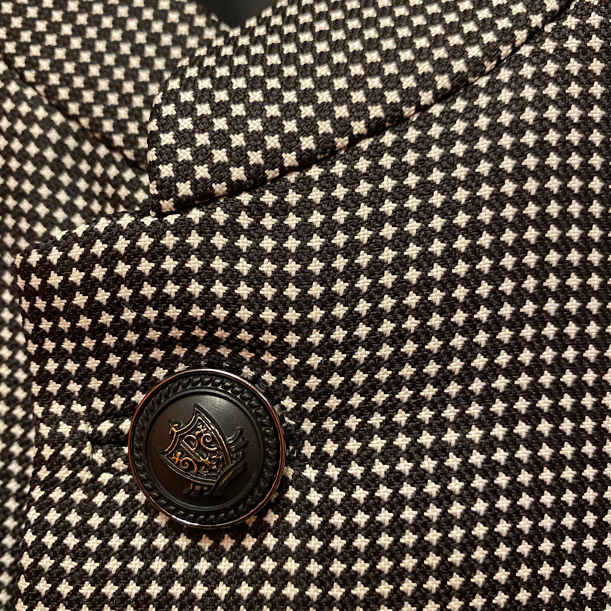 YD Black & White Jodhpuri Jacket - Vintage India NYC