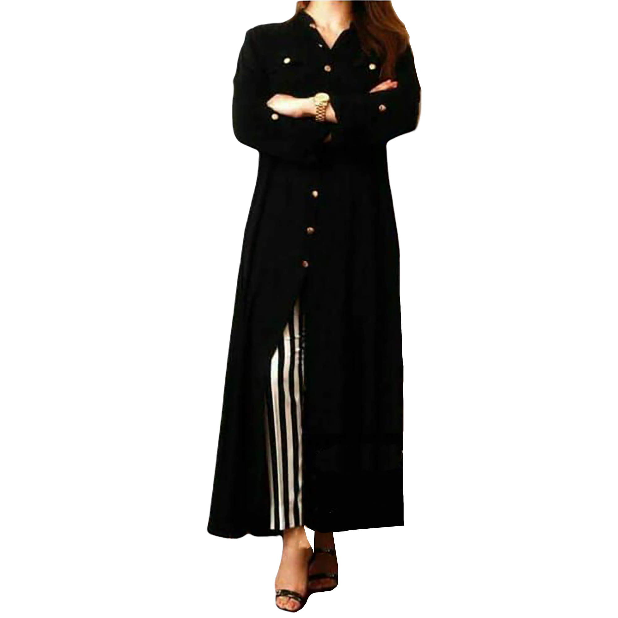 Straight Kurta with Stripe Pant -2 Colors - Vintage India NYC