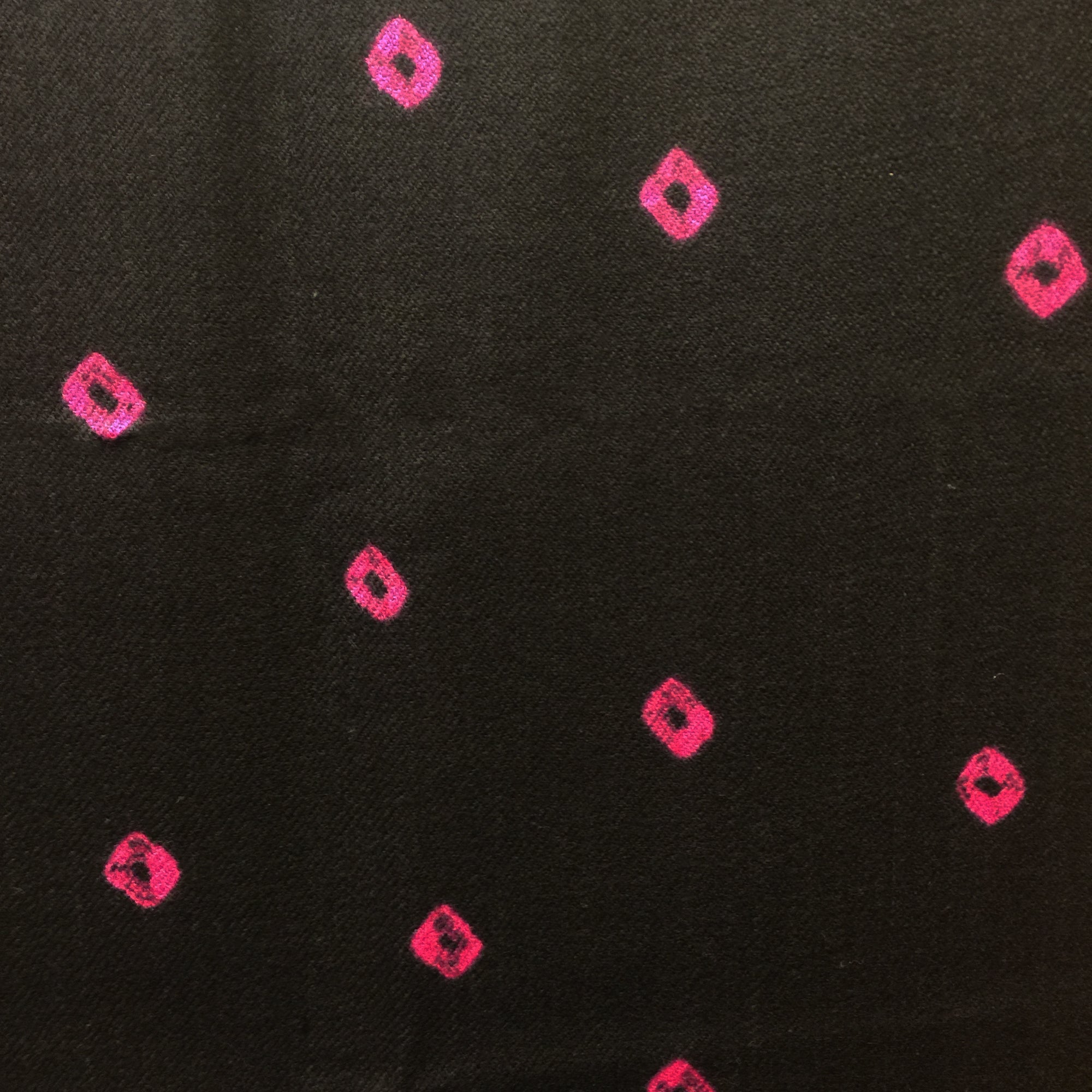 Handwoven Fuchsia and Black Bandhani Shawl - Vintage India NYC