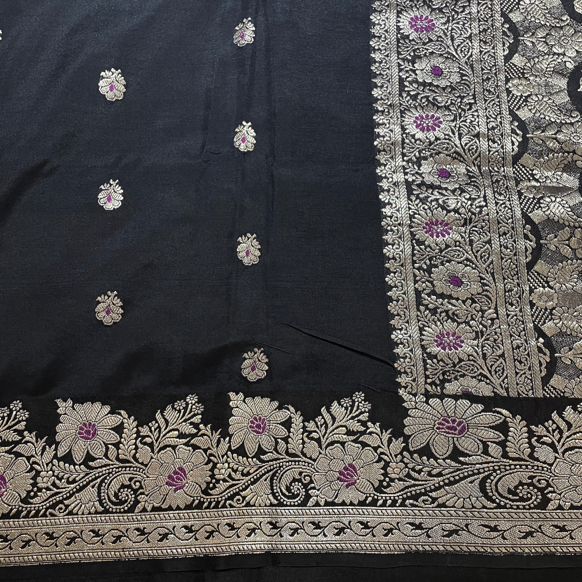 Vintage Banarasi Saree w Blouse Piece-803 - Vintage India NYC