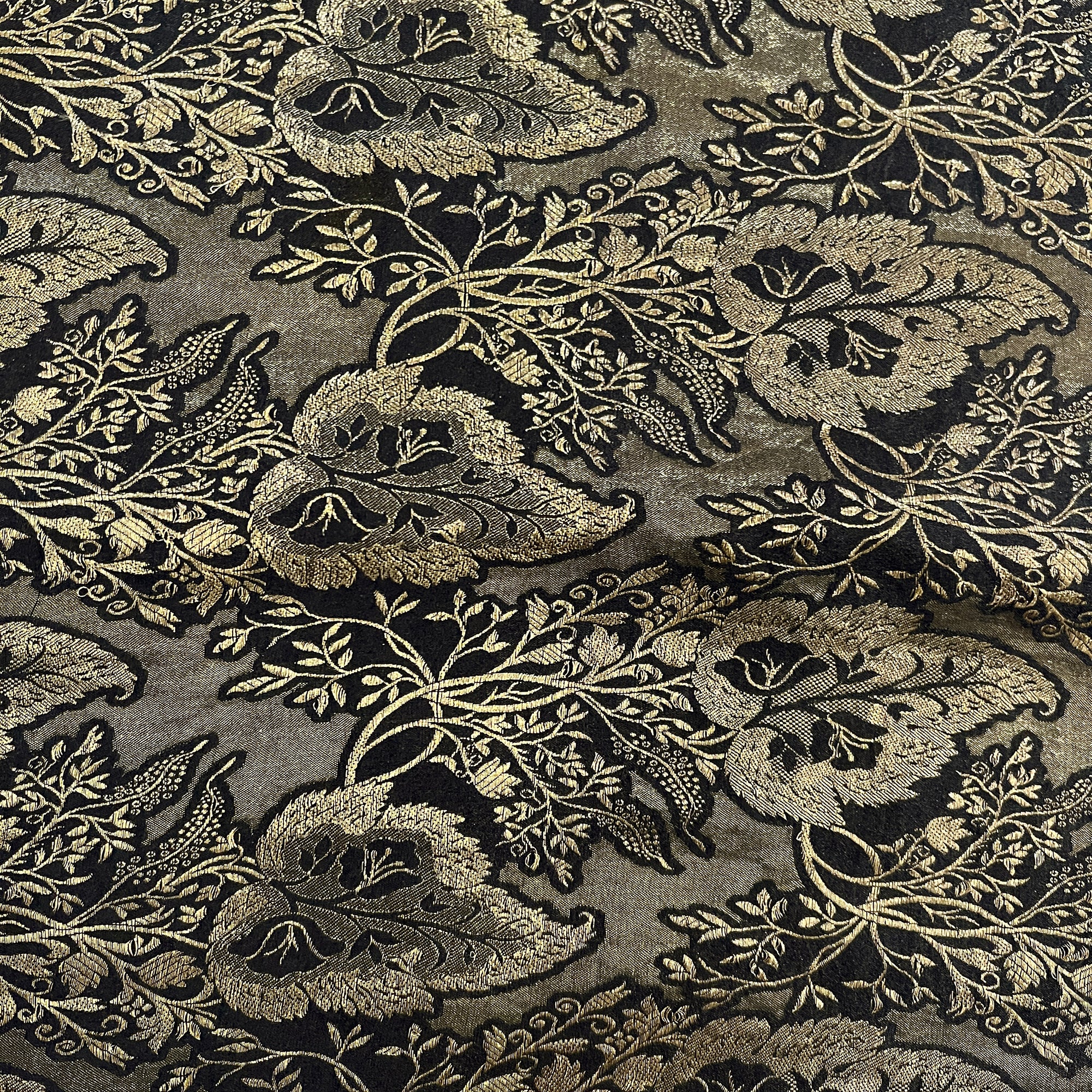 Vintage Black Silk Georgette Saree - Vintage India NYC