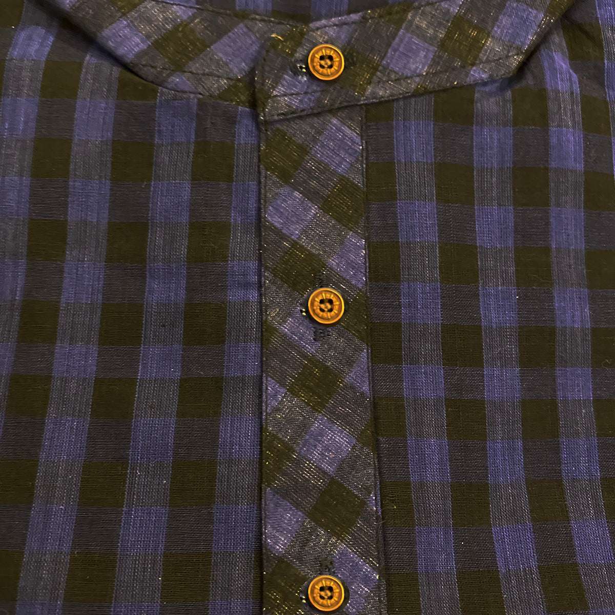 Plaid Khadi Kurtas-Choose size and pattern - Vintage India NYC