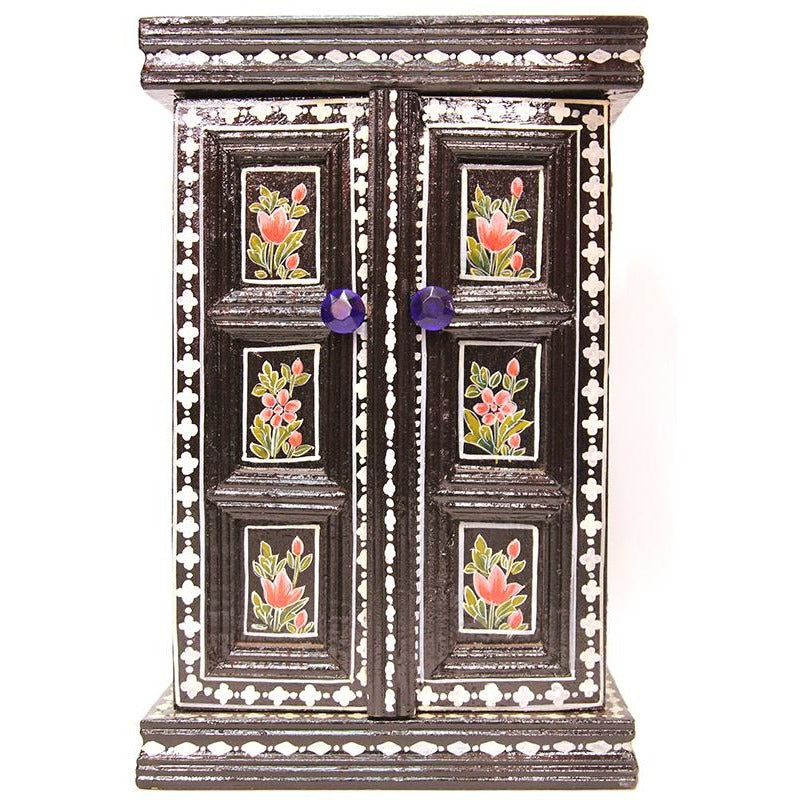 AE Wooden Hand Painted Cabinet 135 - Vintage India NYC