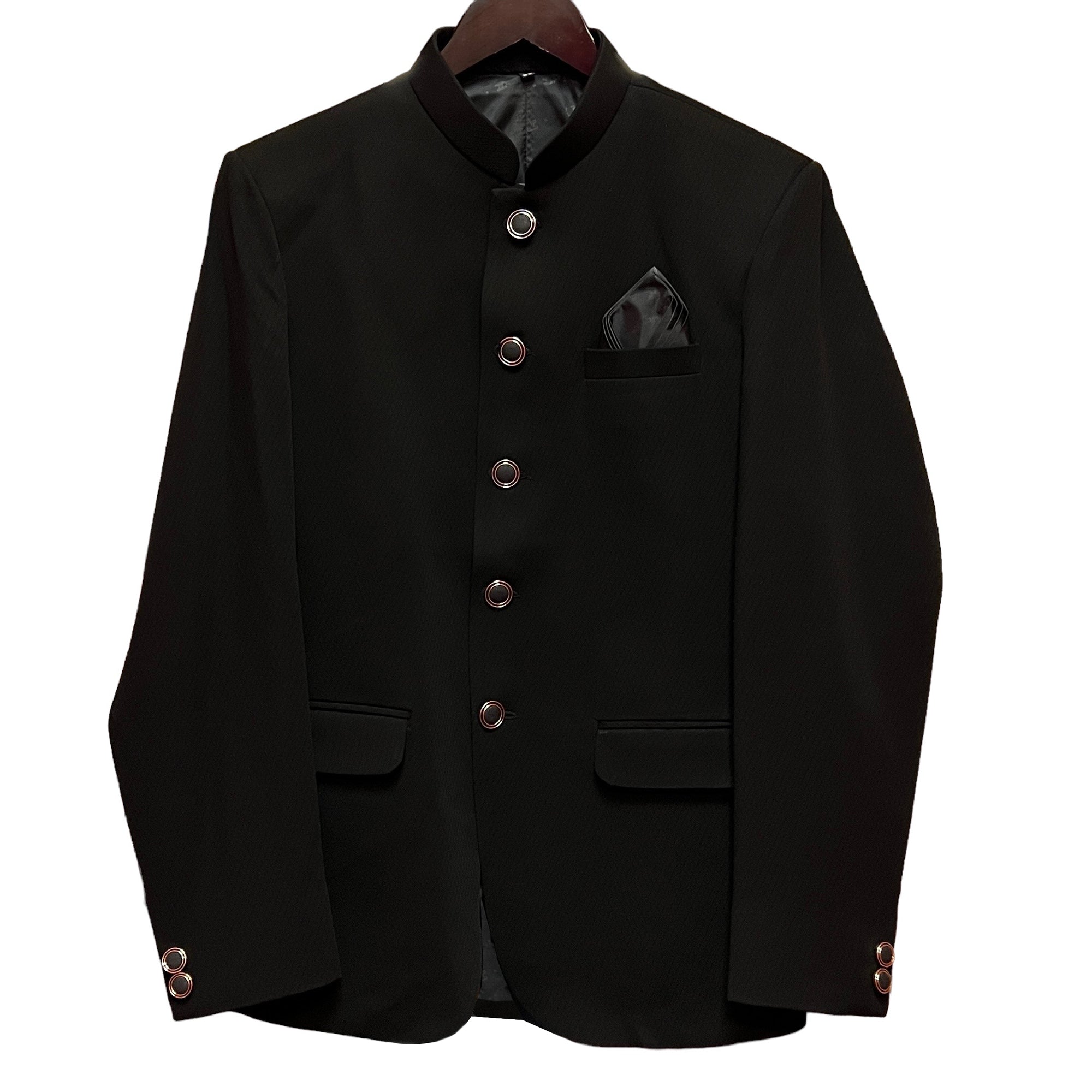 YD Black or Navy Diamond Jodhpuri Jacket - Vintage India NYC