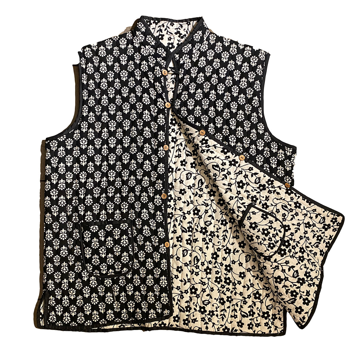 Mens Reversible Quilted Vests - Vintage India NYC