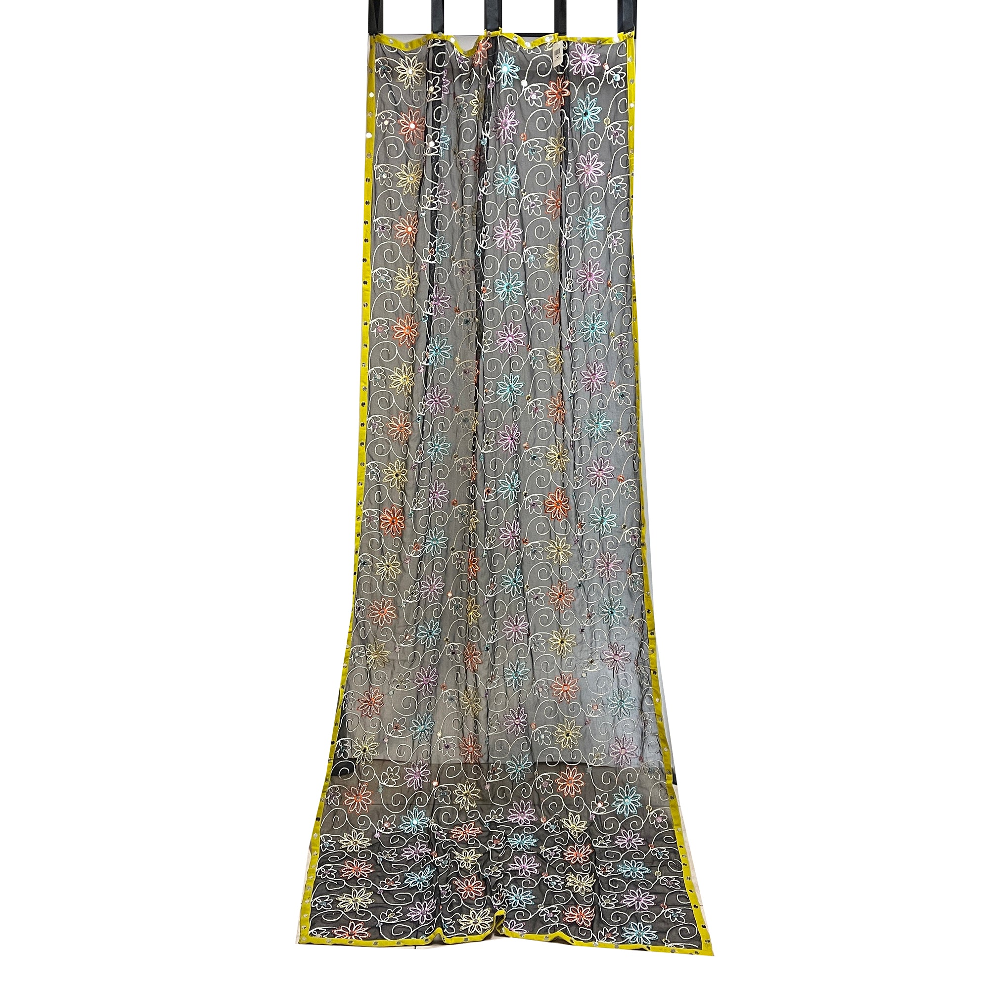 Single Unlined Curtains - Black - 4 Styles - Vintage India NYC