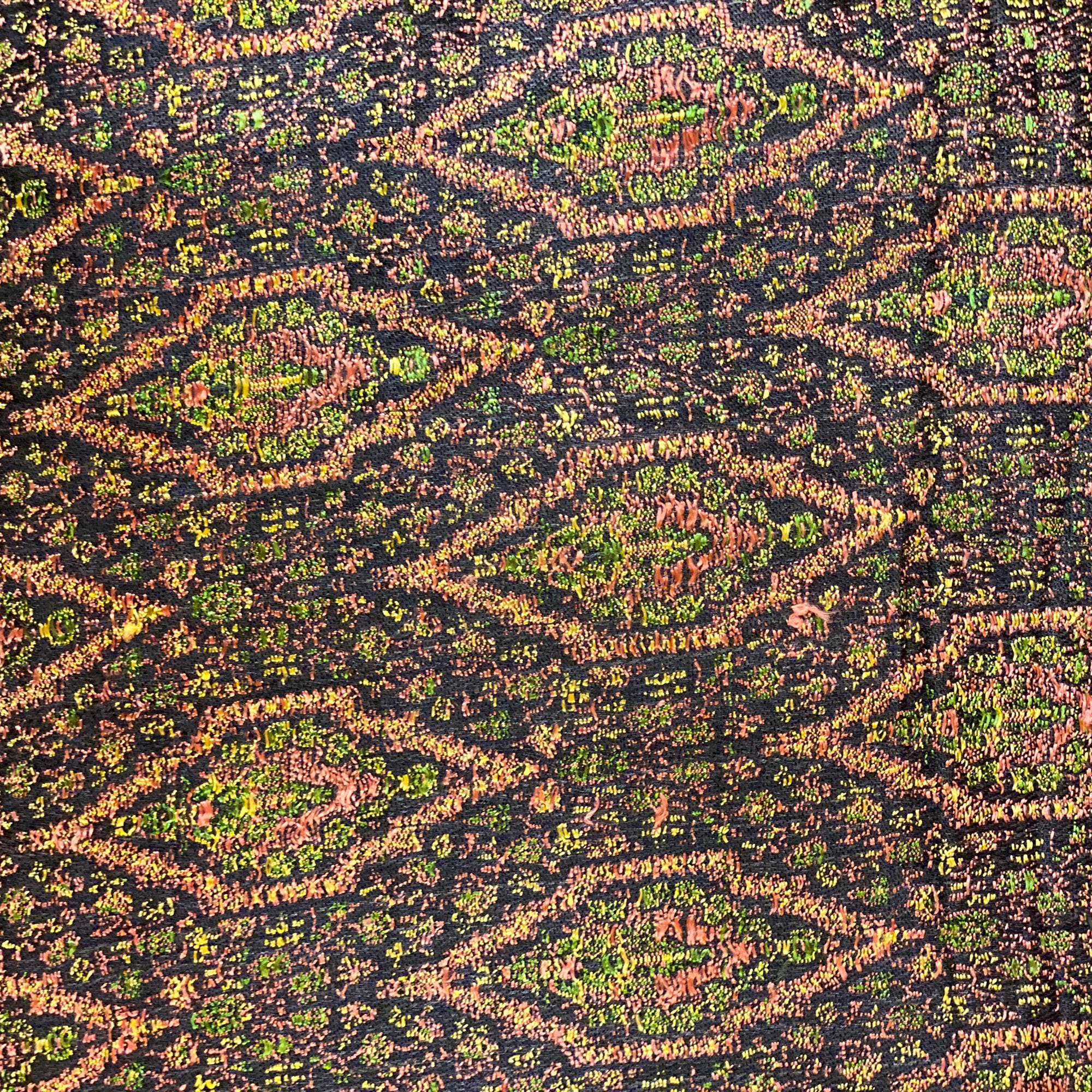 Handwoven Silk & Wool Jamawar Shawl - Vintage India NYC