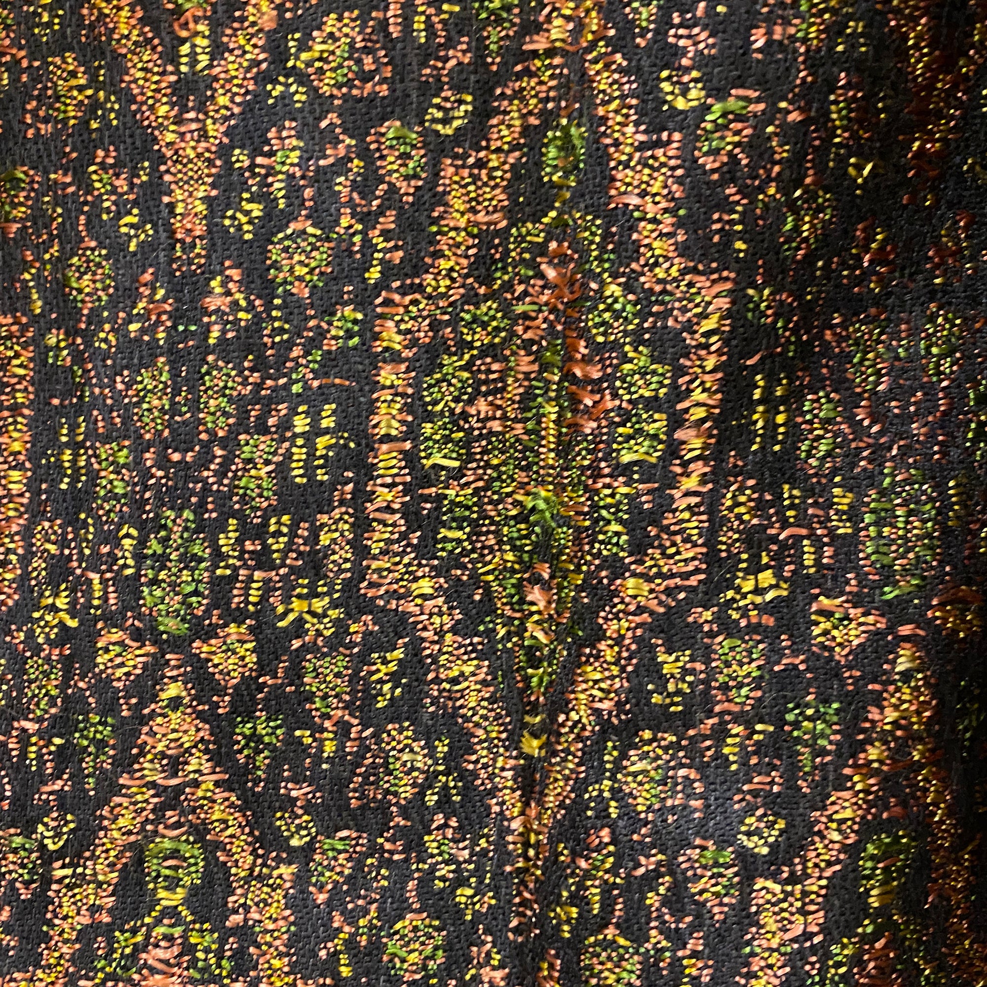 Handwoven Silk & Wool Jamawar Shawl - Vintage India NYC
