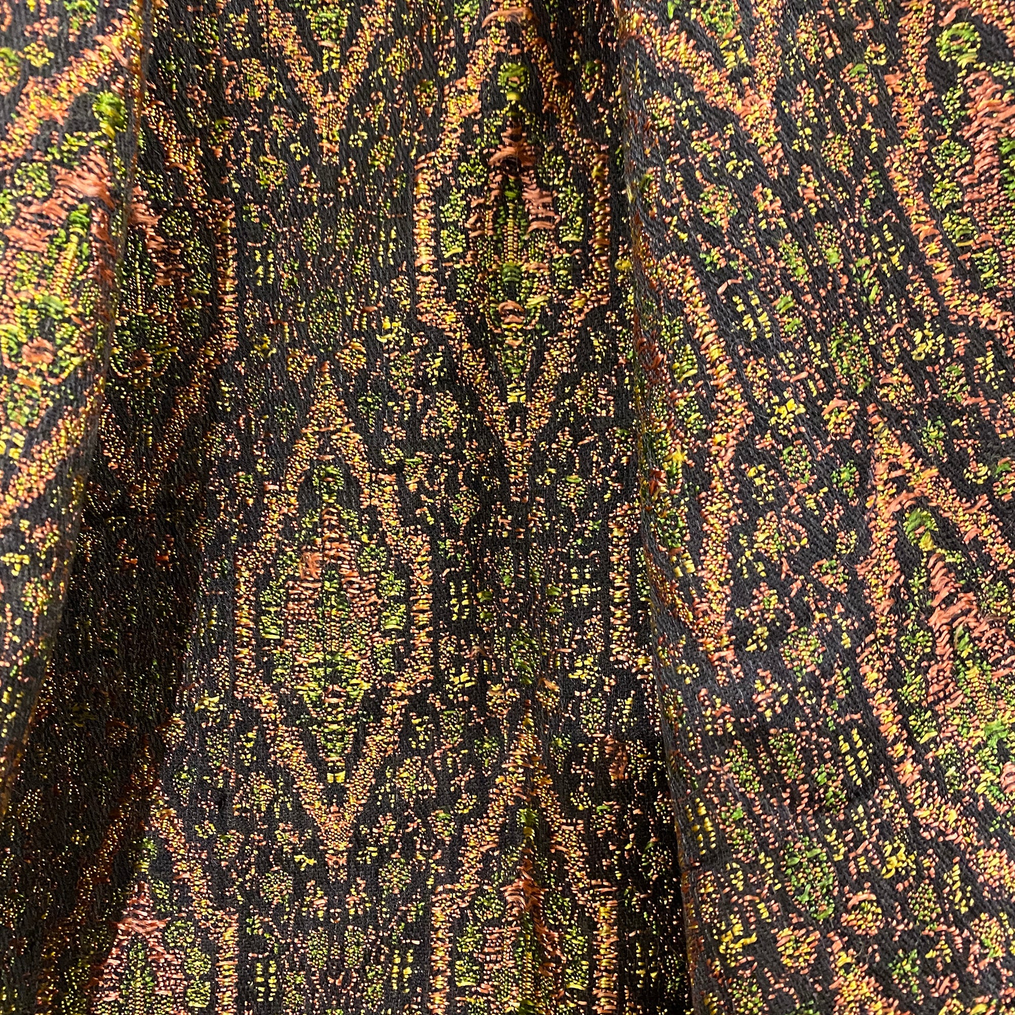 Handwoven Silk & Wool Jamawar Shawl - Vintage India NYC