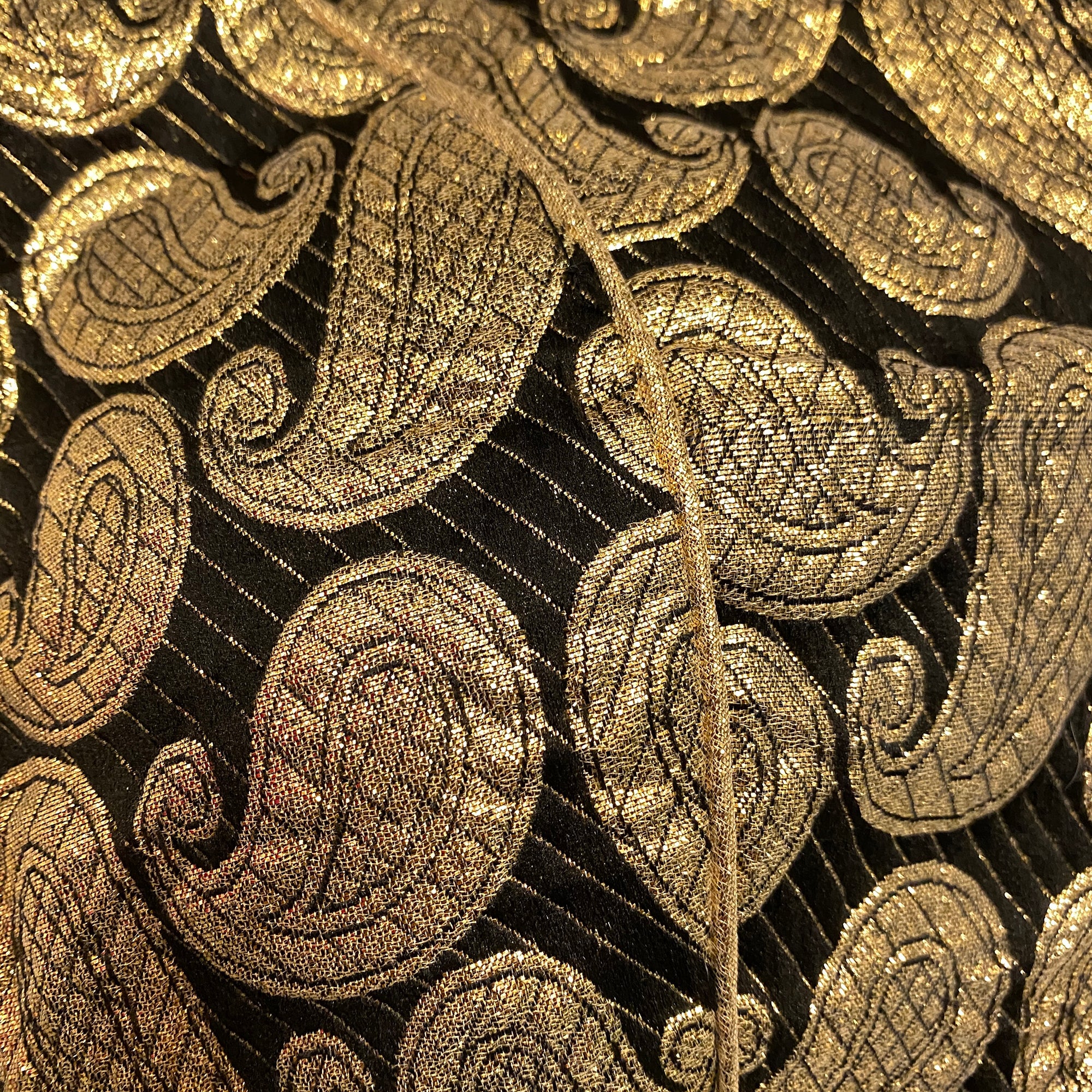 Black & Gold Paisley Saree Blouse - Vintage India NYC