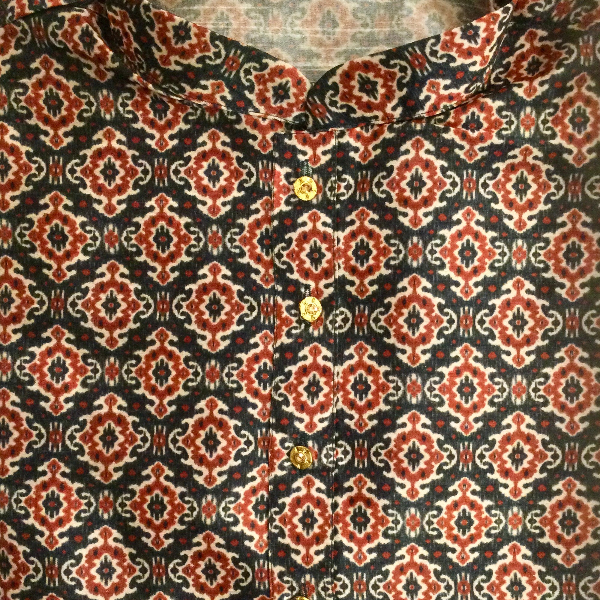 YD Patola Print Silk Kurta-2 Colors - Vintage India NYC