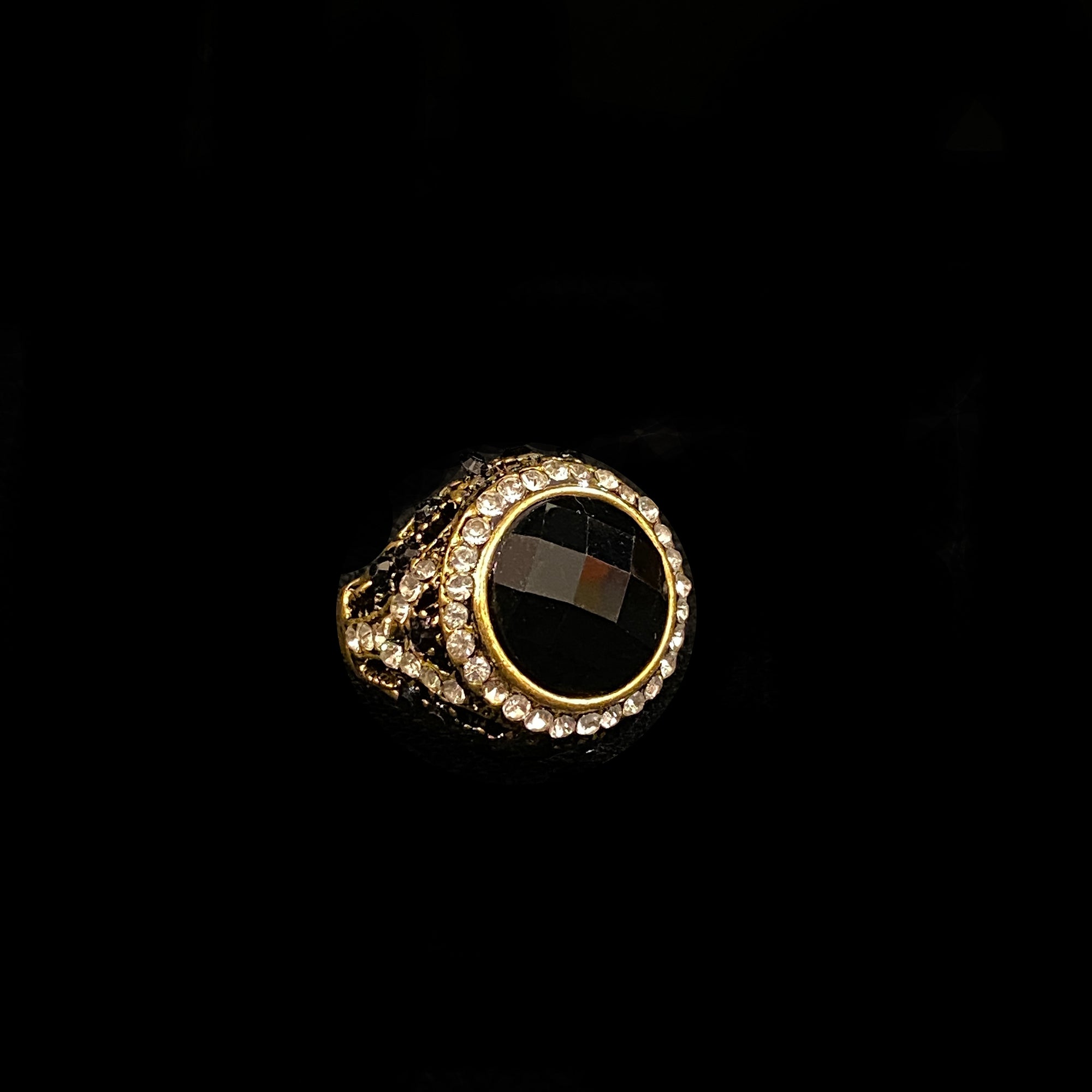 Black Cocktail Ring-3 styles - Vintage India NYC