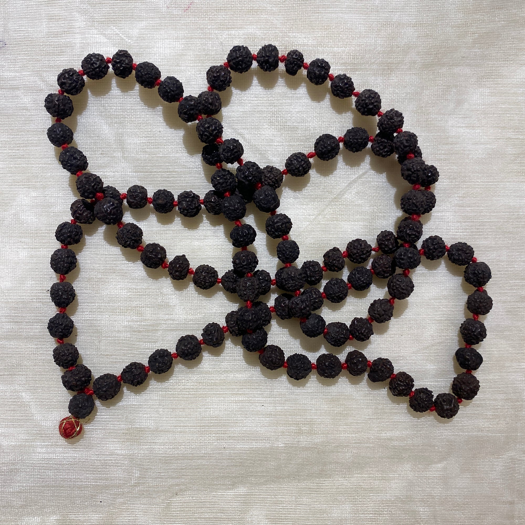 108 Bead Black Rudraksha Mala - Vintage India NYC