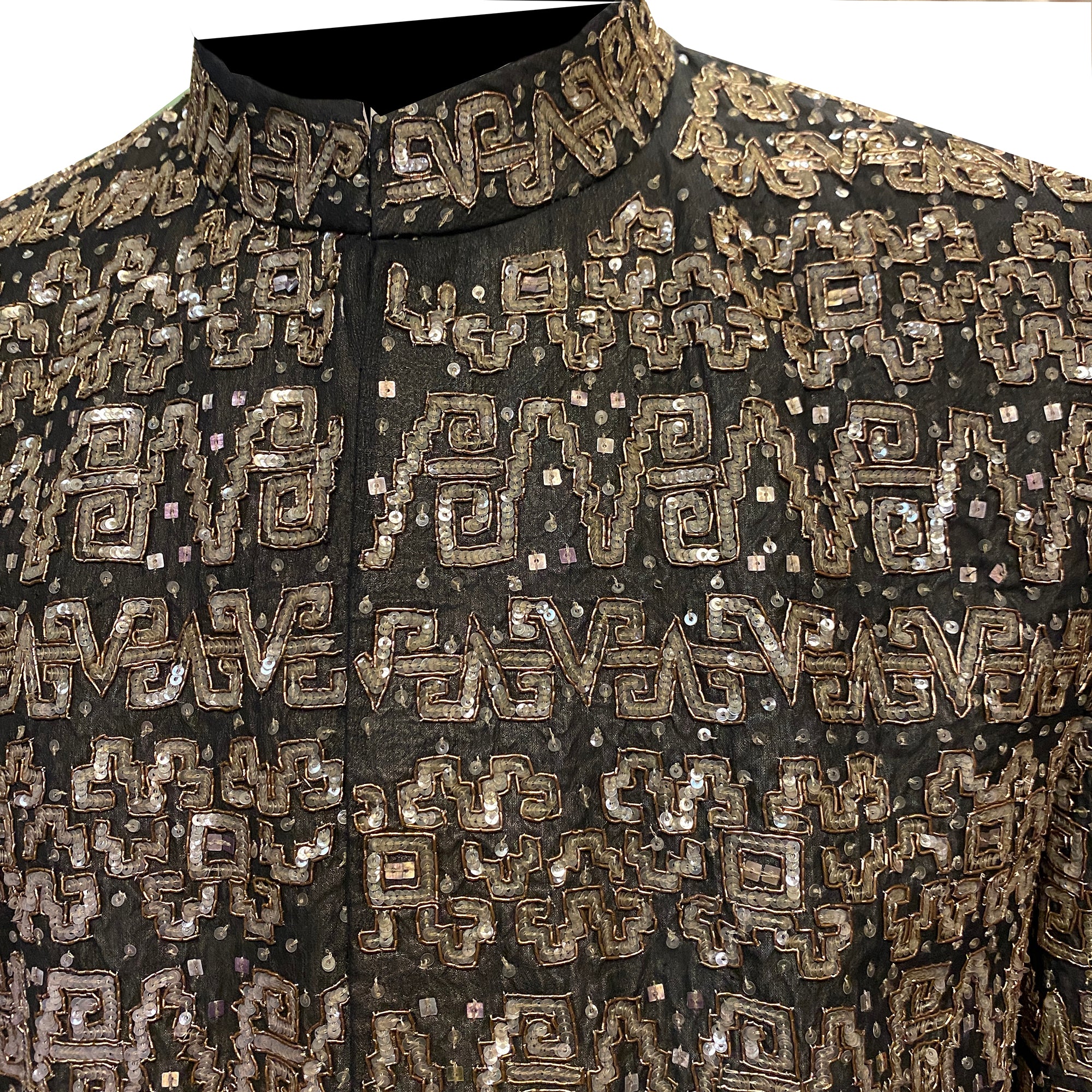 Black and Silver Sherwani - Vintage India NYC