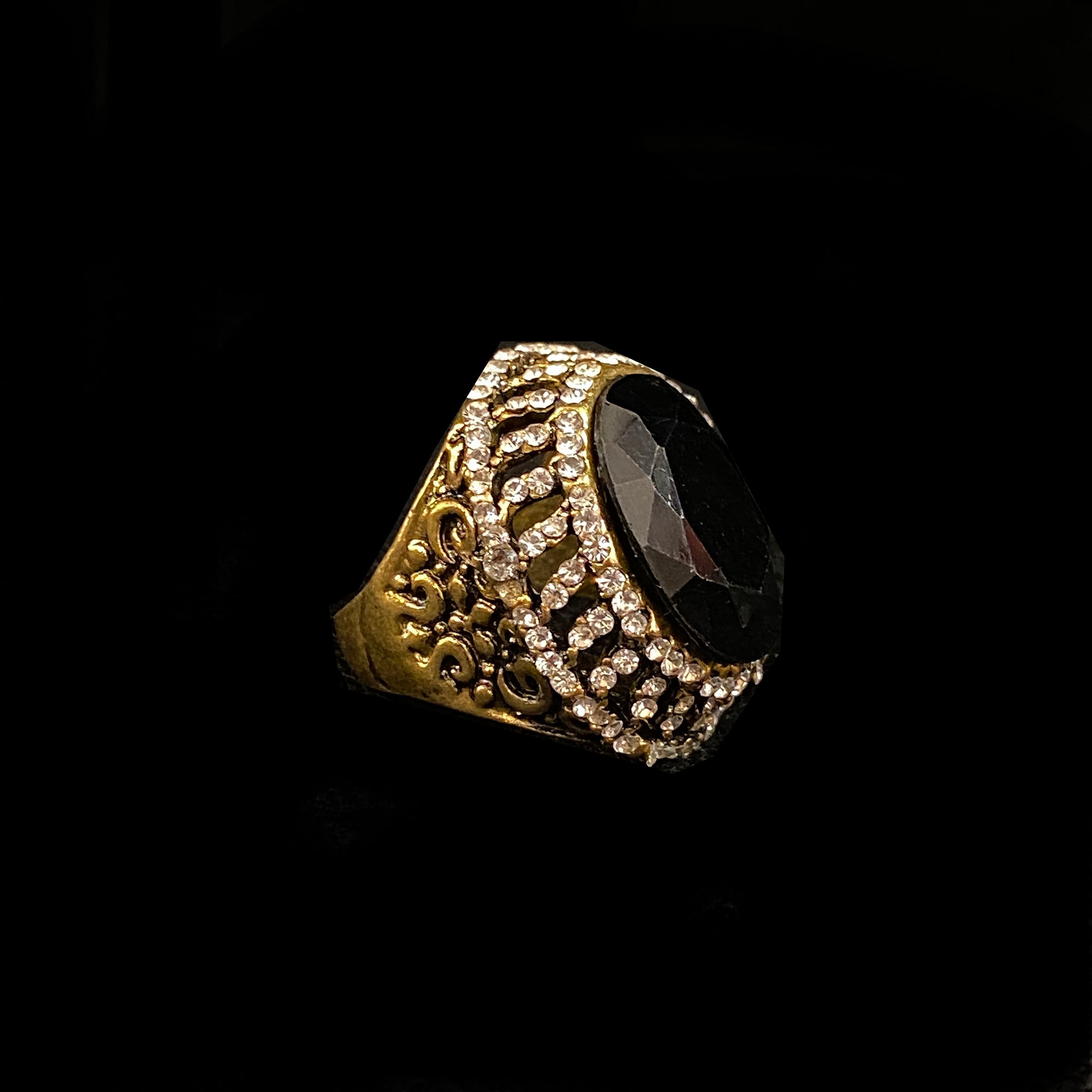 Black Cocktail Ring-3 styles - Vintage India NYC
