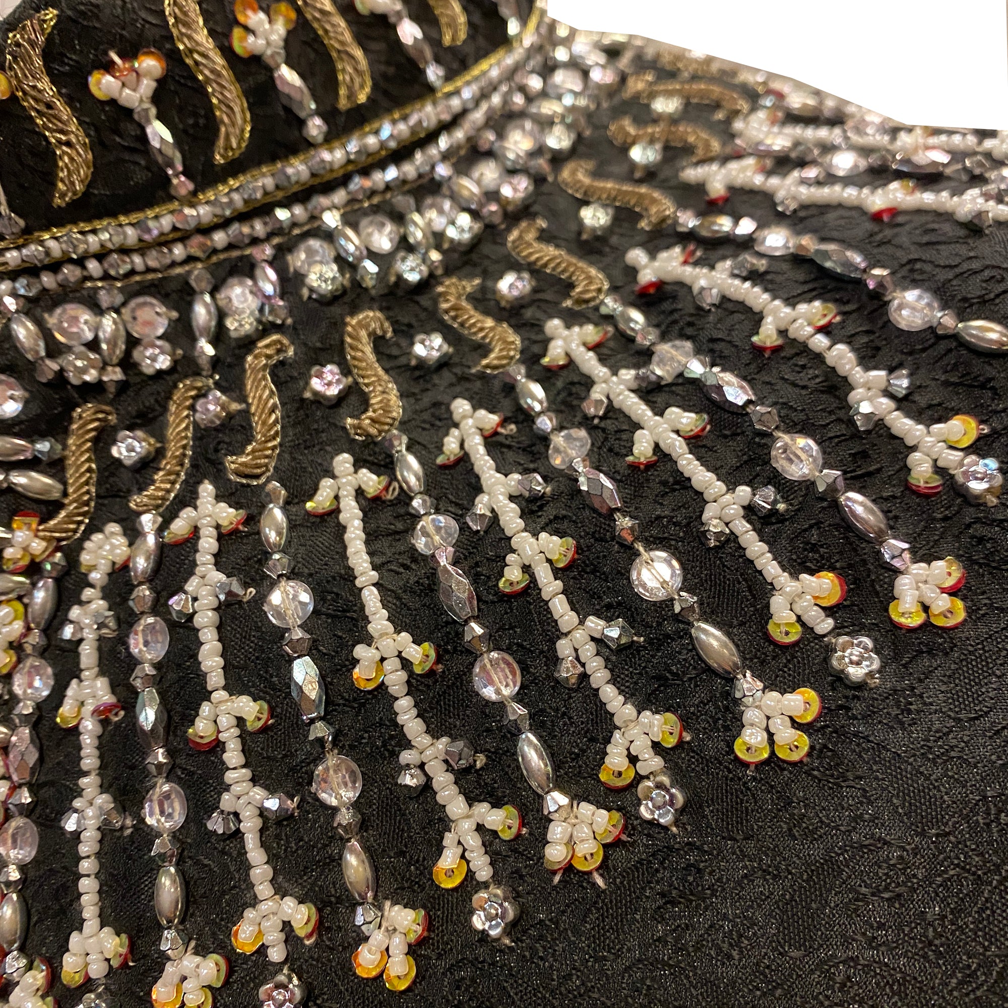 Black Sun Sherwani with Hand Beading - Vintage India NYC