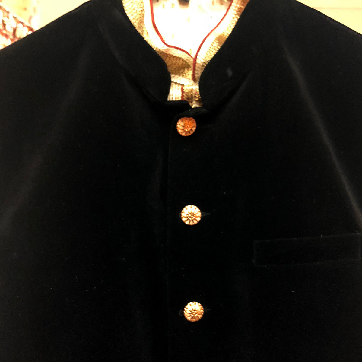DK Black Velvet Vest - Vintage India NYC