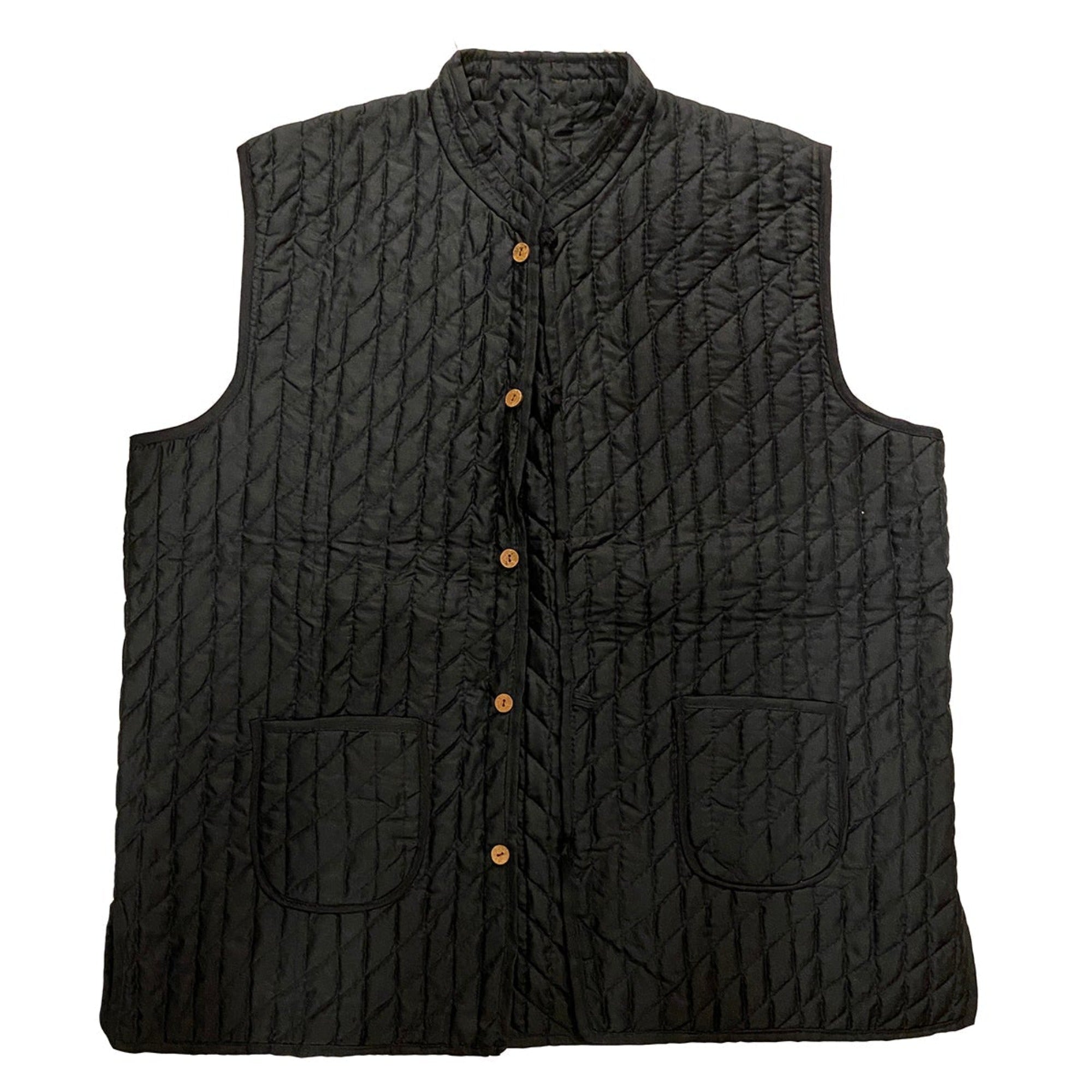 Mens Reversible Quilted Vests-Solid Colors - Vintage India NYC