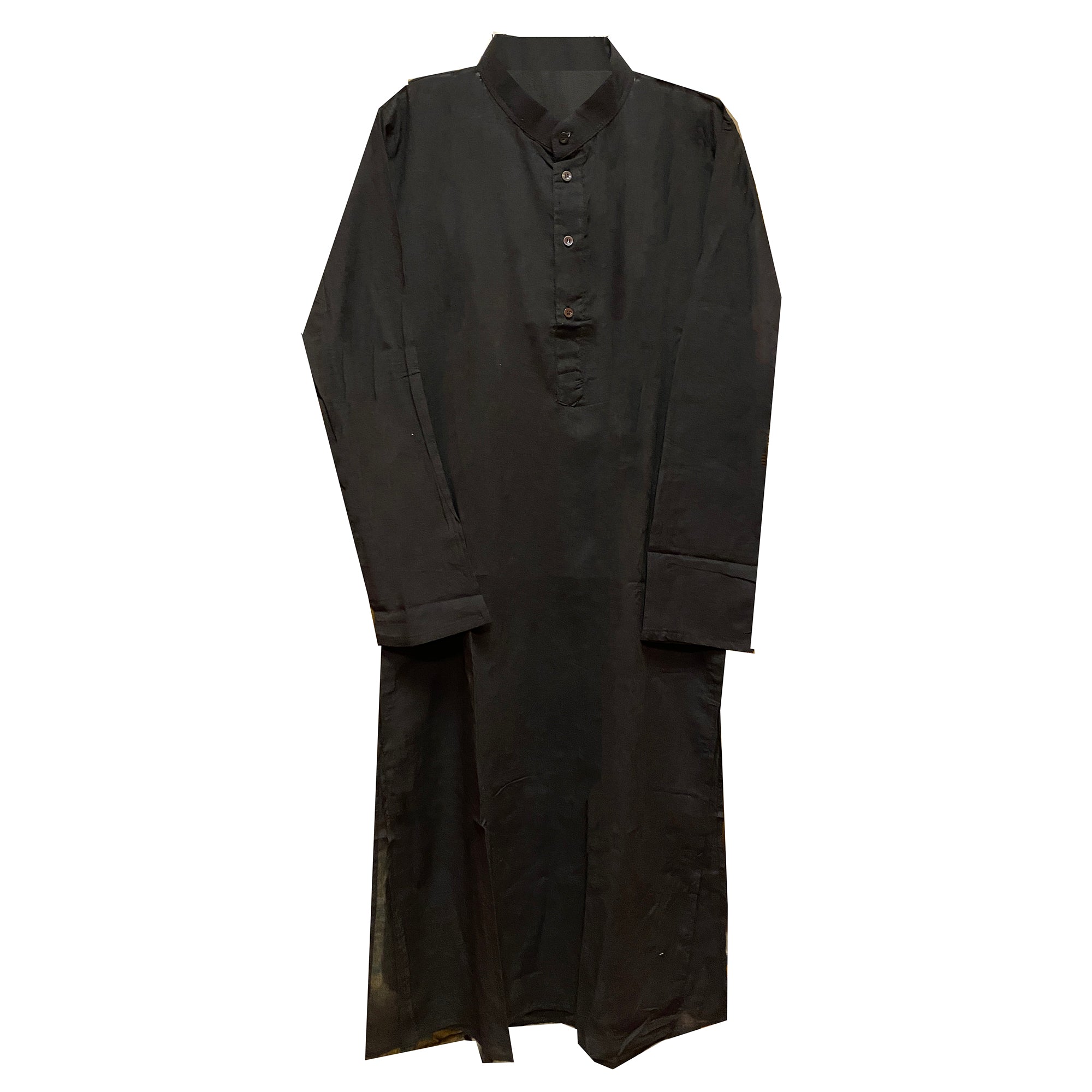 Fine Cotton Black Kurta - Vintage India NYC