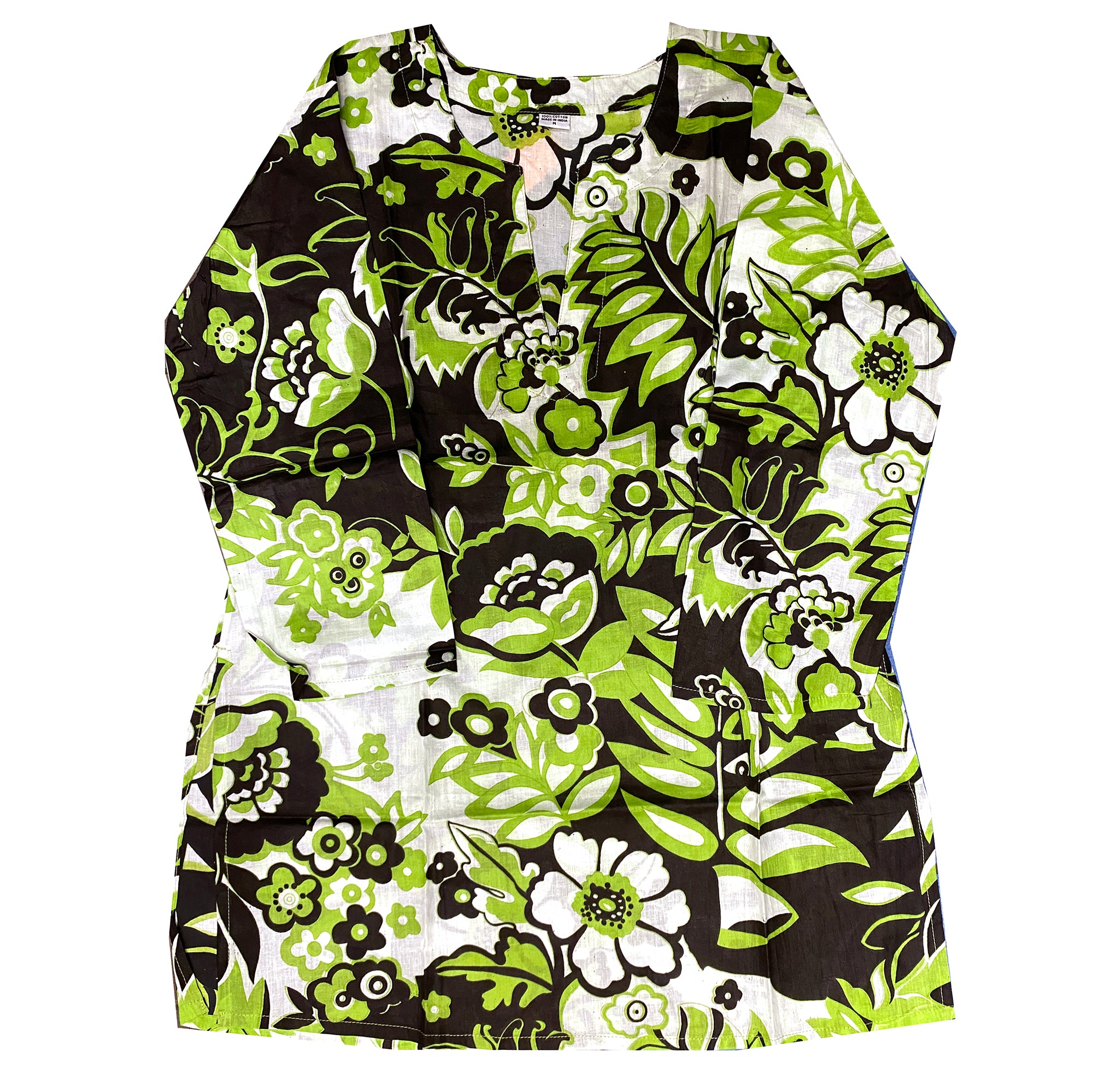 Floral Kurti Top 35 - Vintage India NYC