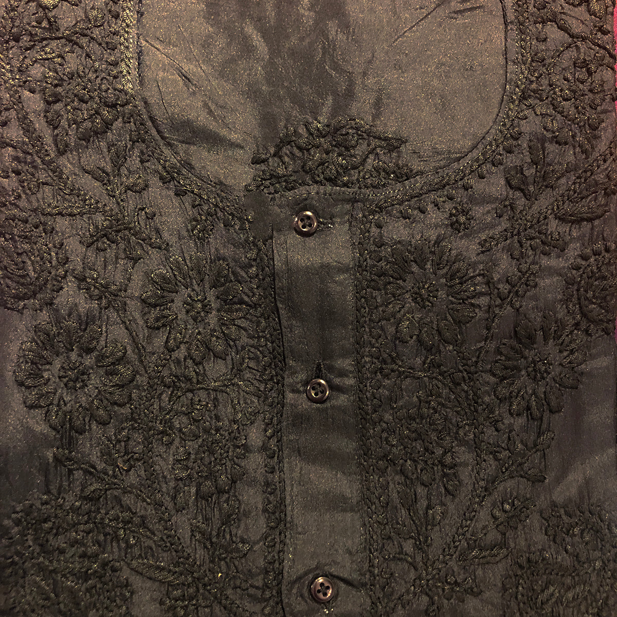 VJM Silk Heavywork Chikan Kurtas - Vintage India NYC