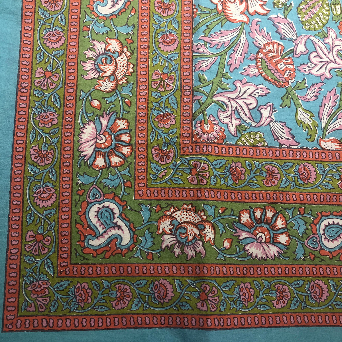 BR Blue Block Print Bedcover Collection - Vintage India NYC