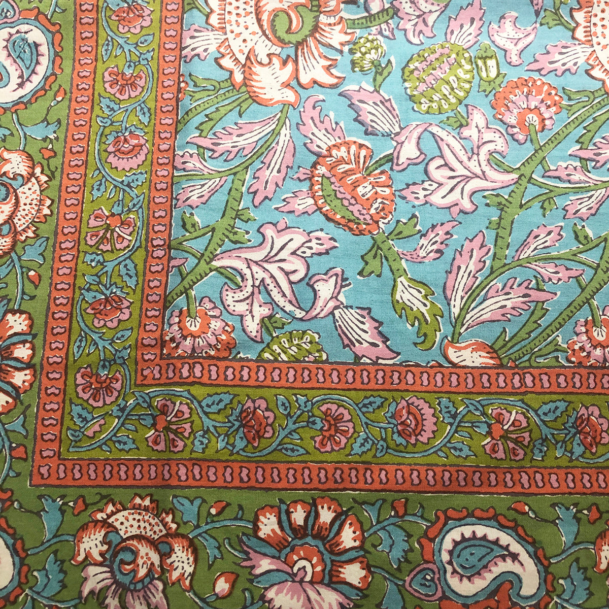 BR Blue Block Print Bedcover Collection - Vintage India NYC