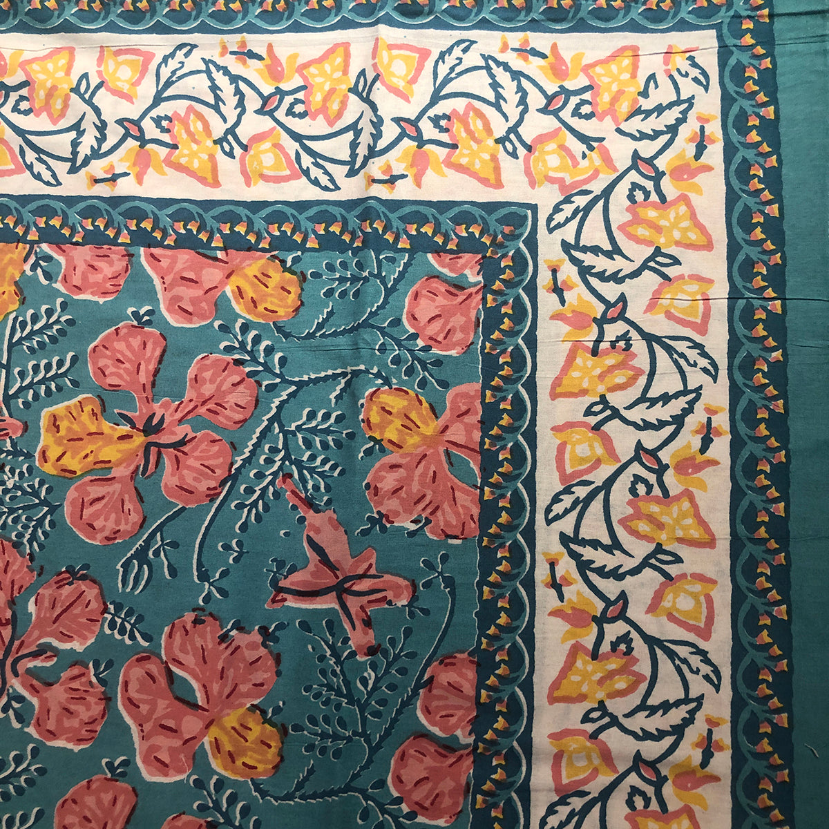 BR Blue Block Print Bedcover Collection - Vintage India NYC