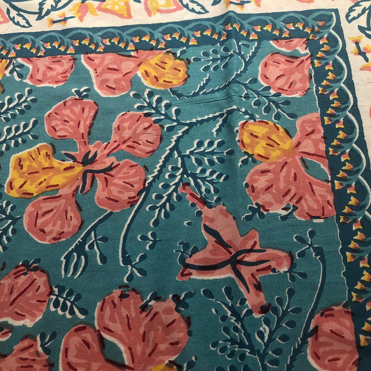 BR Blue Block Print Bedcover Collection - Vintage India NYC