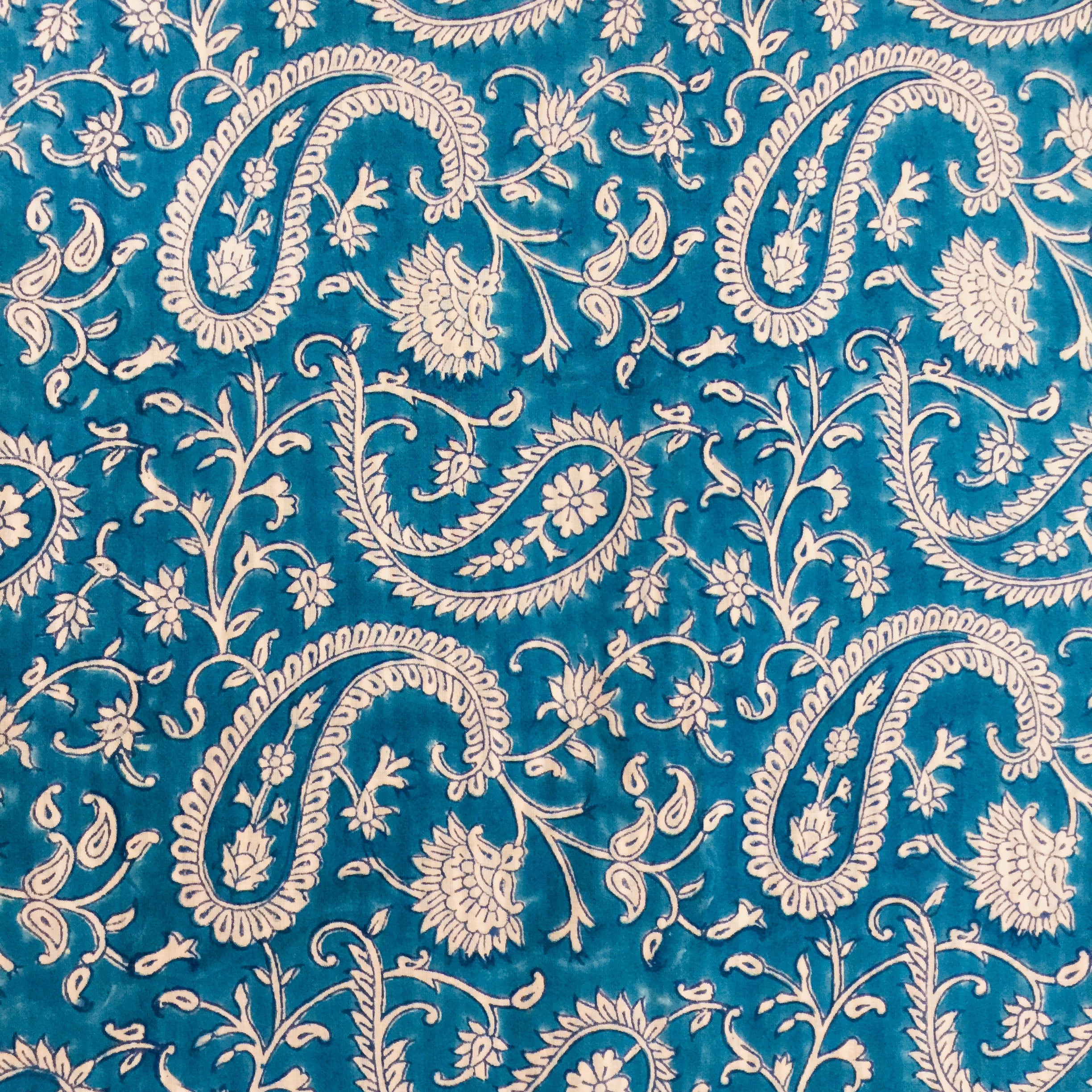 Teal paisley duvet cover - Vintage India NYC